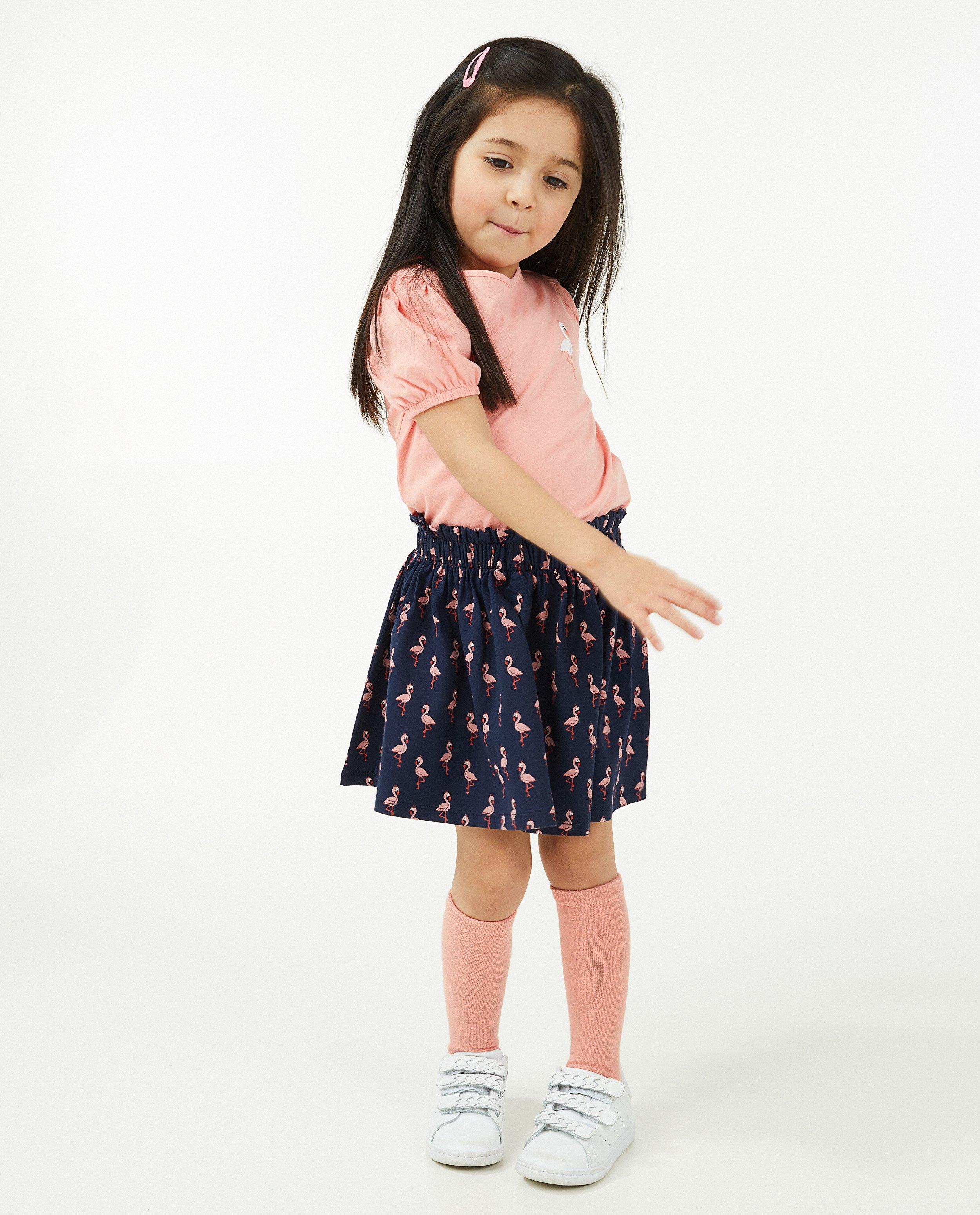 Donkerblauw rokje flamingoprint BESTies - null - Besties
