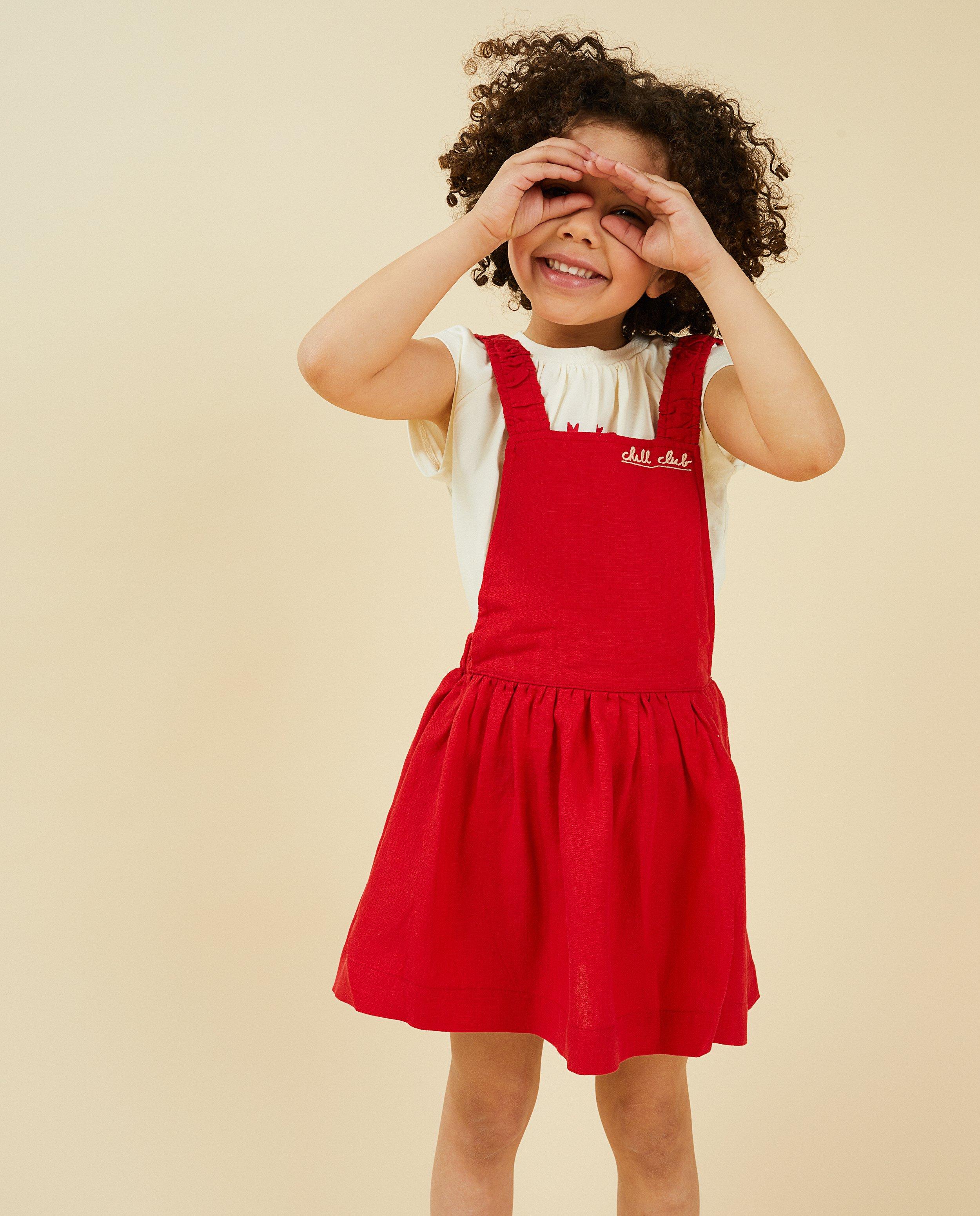 Robes - Robe salopette rouge fred + ginger