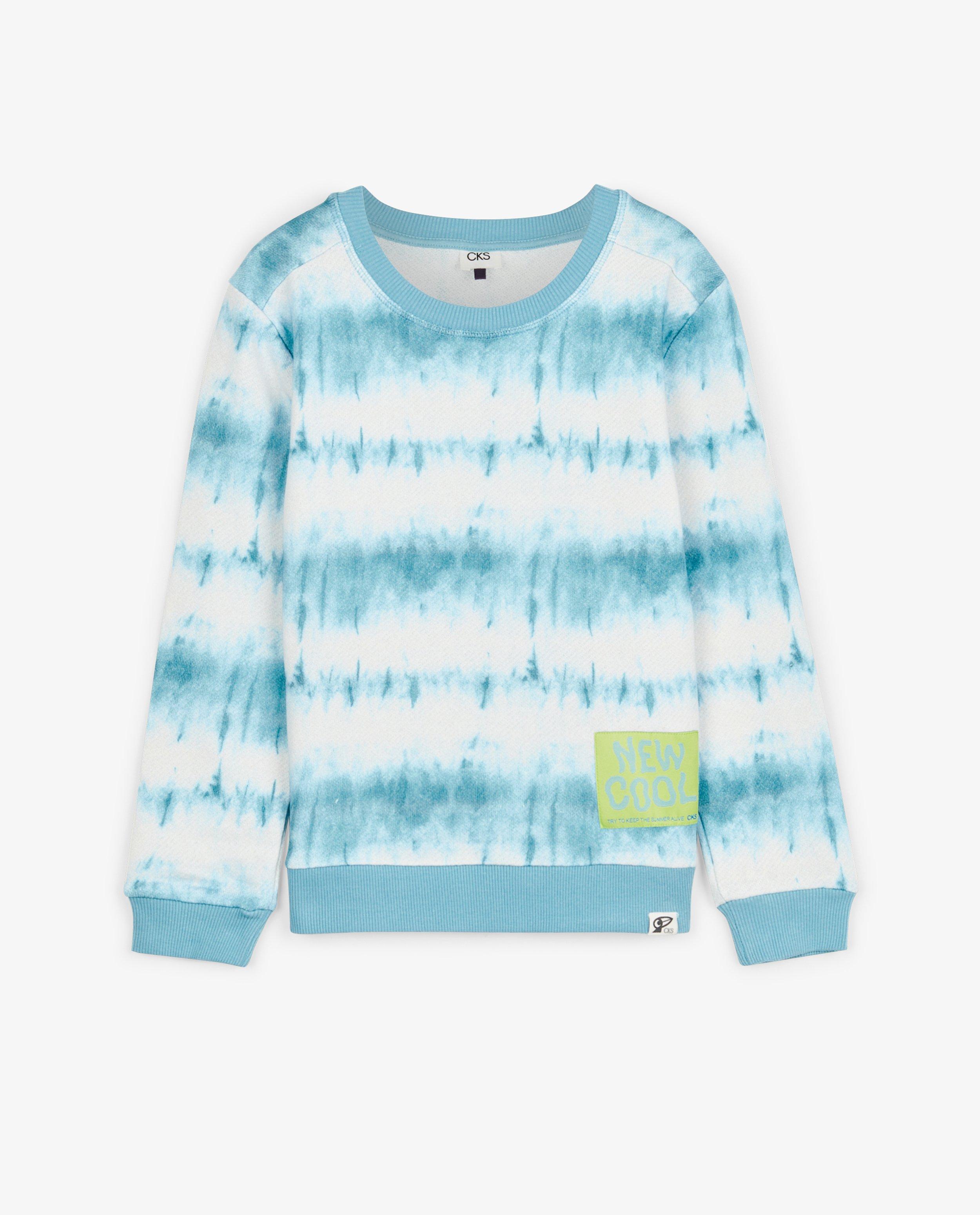 Blauwe sweater met tie dye-patroon - null - CKS