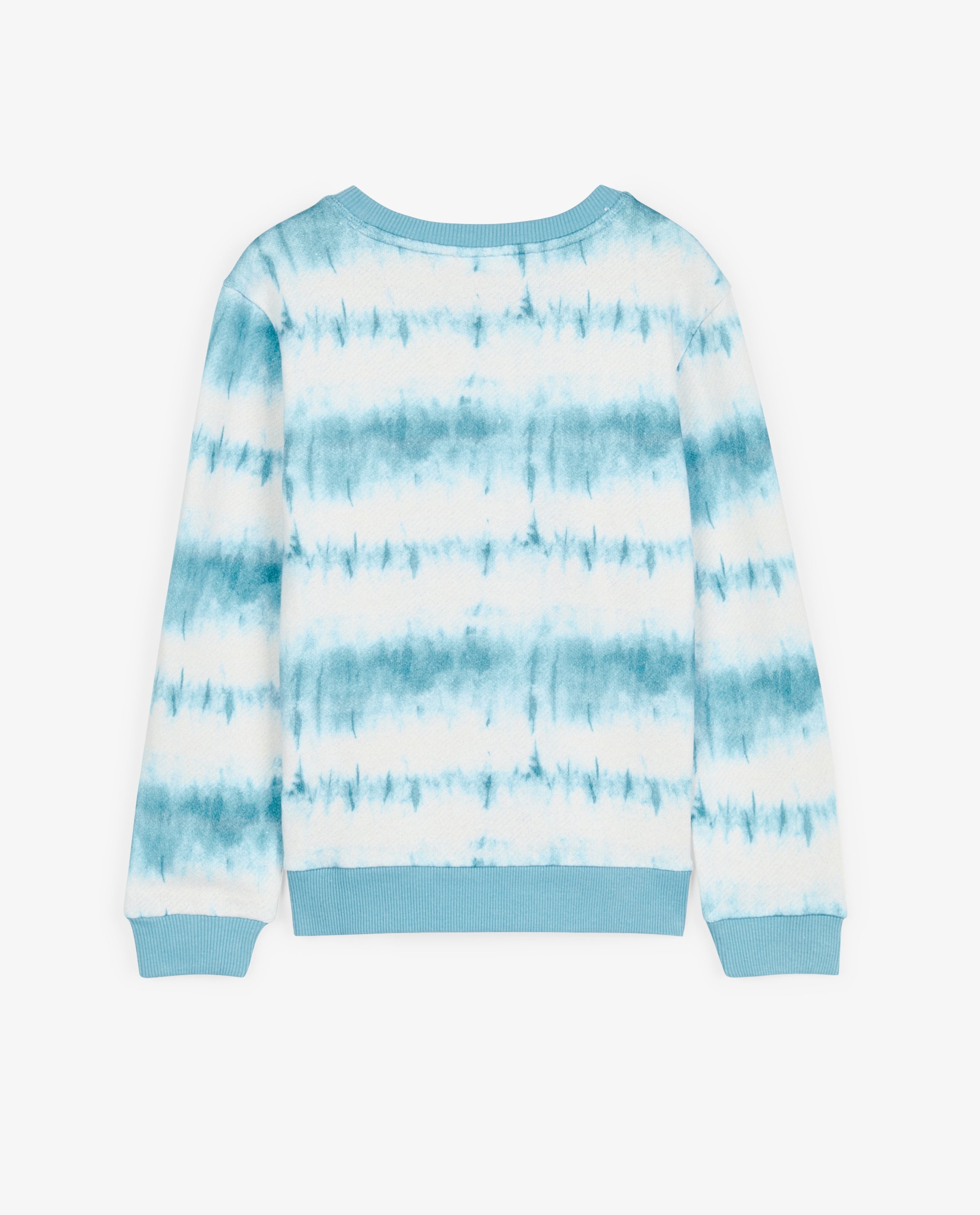 Sweaters - Blauwe sweater met tie dye-patroon
