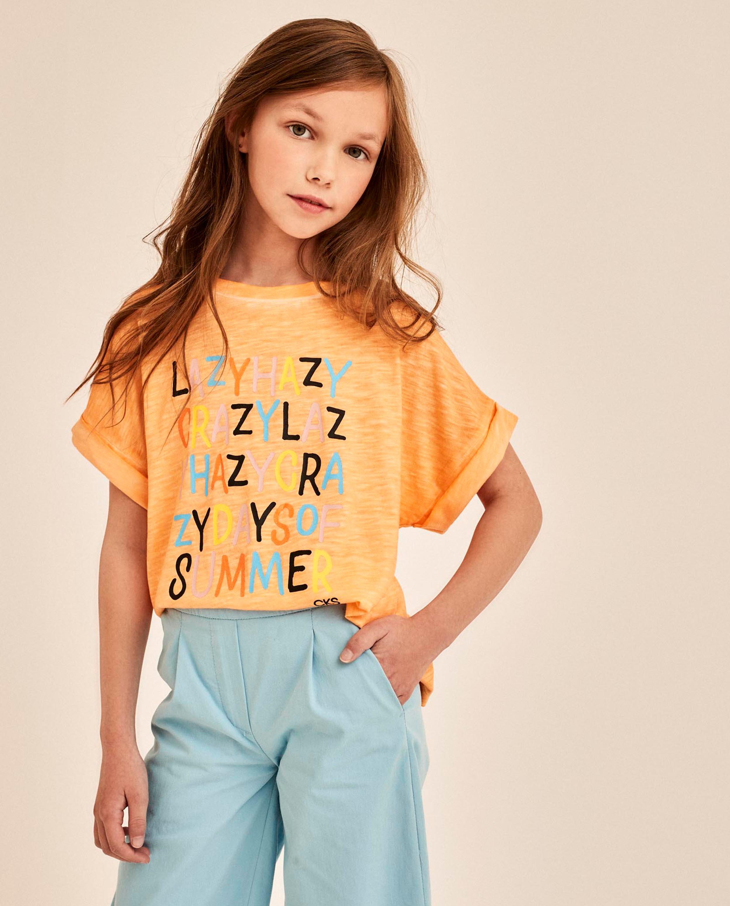 Oranje T-shirt met opschrift CKS - null - CKS