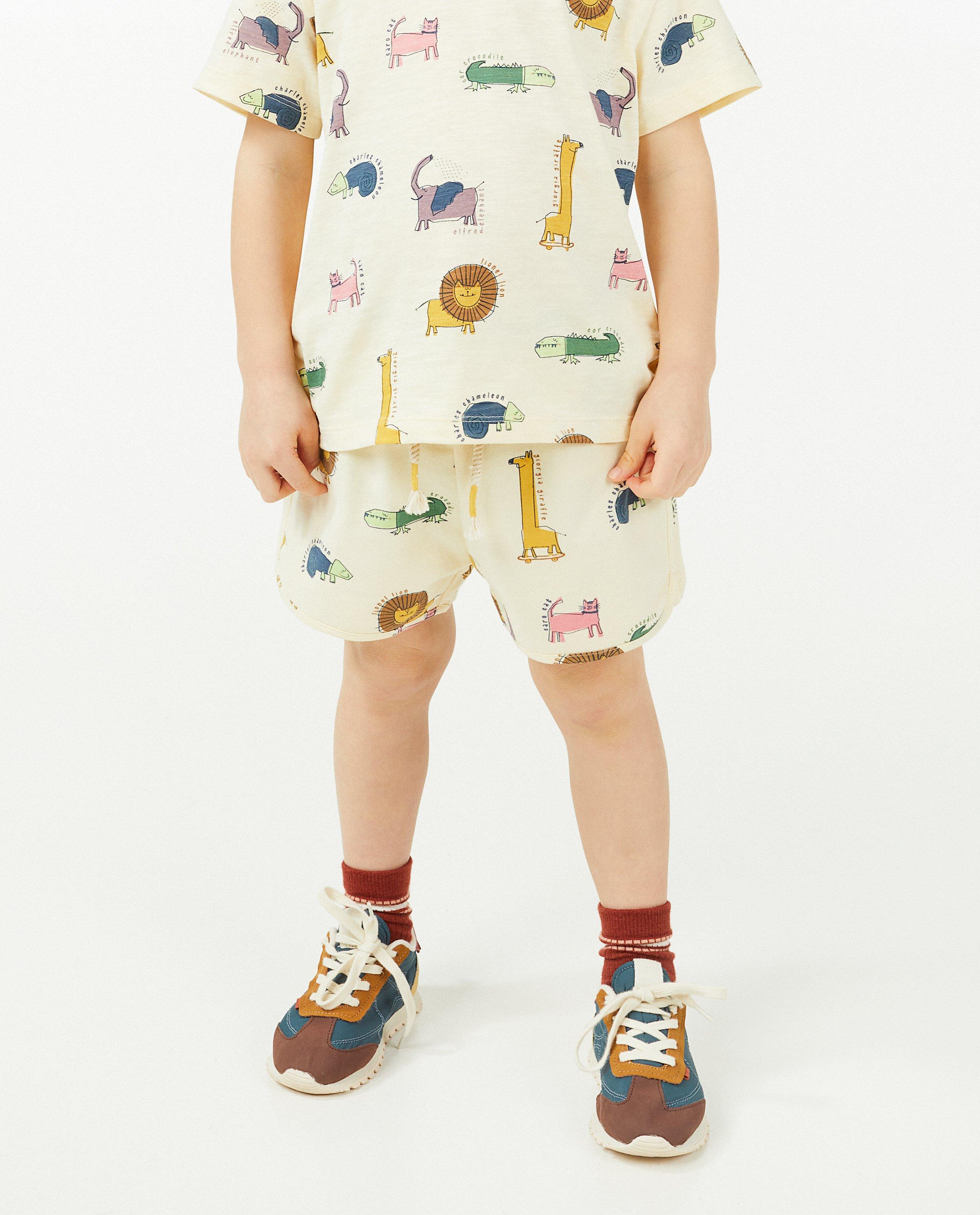 Shorts - Short écru à imprimé animal