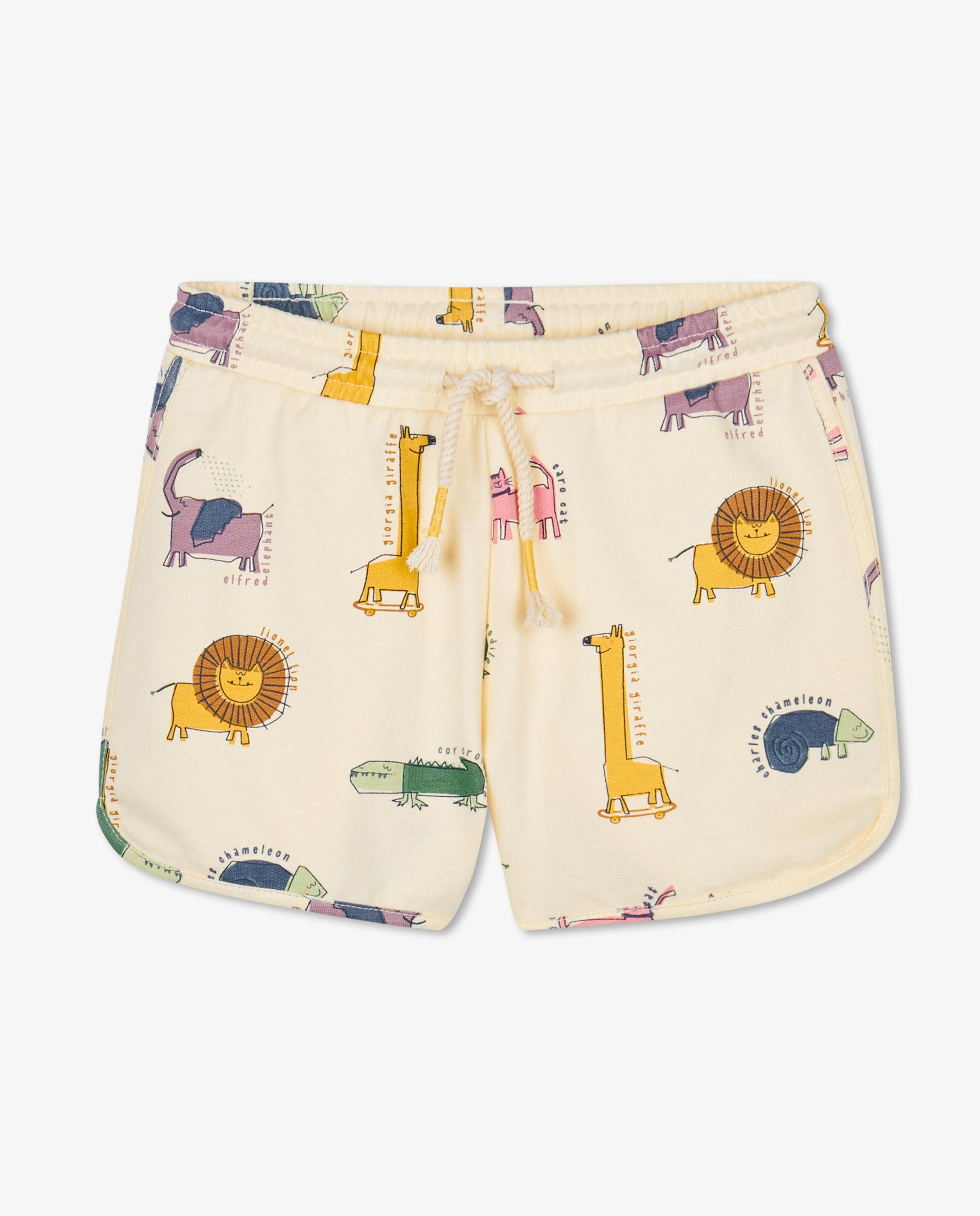 Shorts - Short écru à imprimé animal