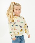 Sweaters - Ecru sweater met dierenprint