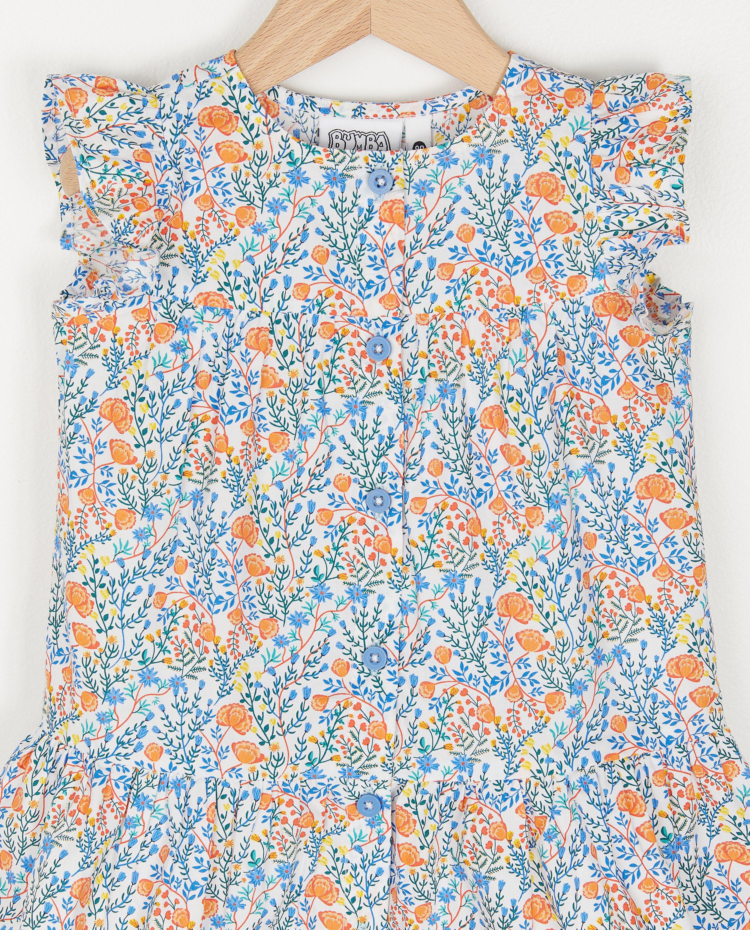 Kleedjes - Wit jurkje met bloemen Bumba