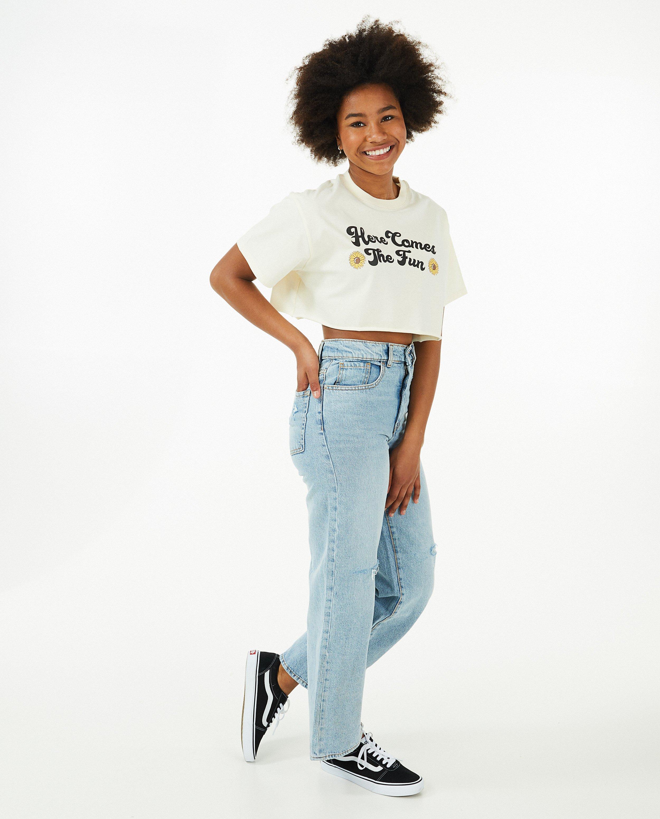 Flared jeans met destroyed accenten - null - Groggy