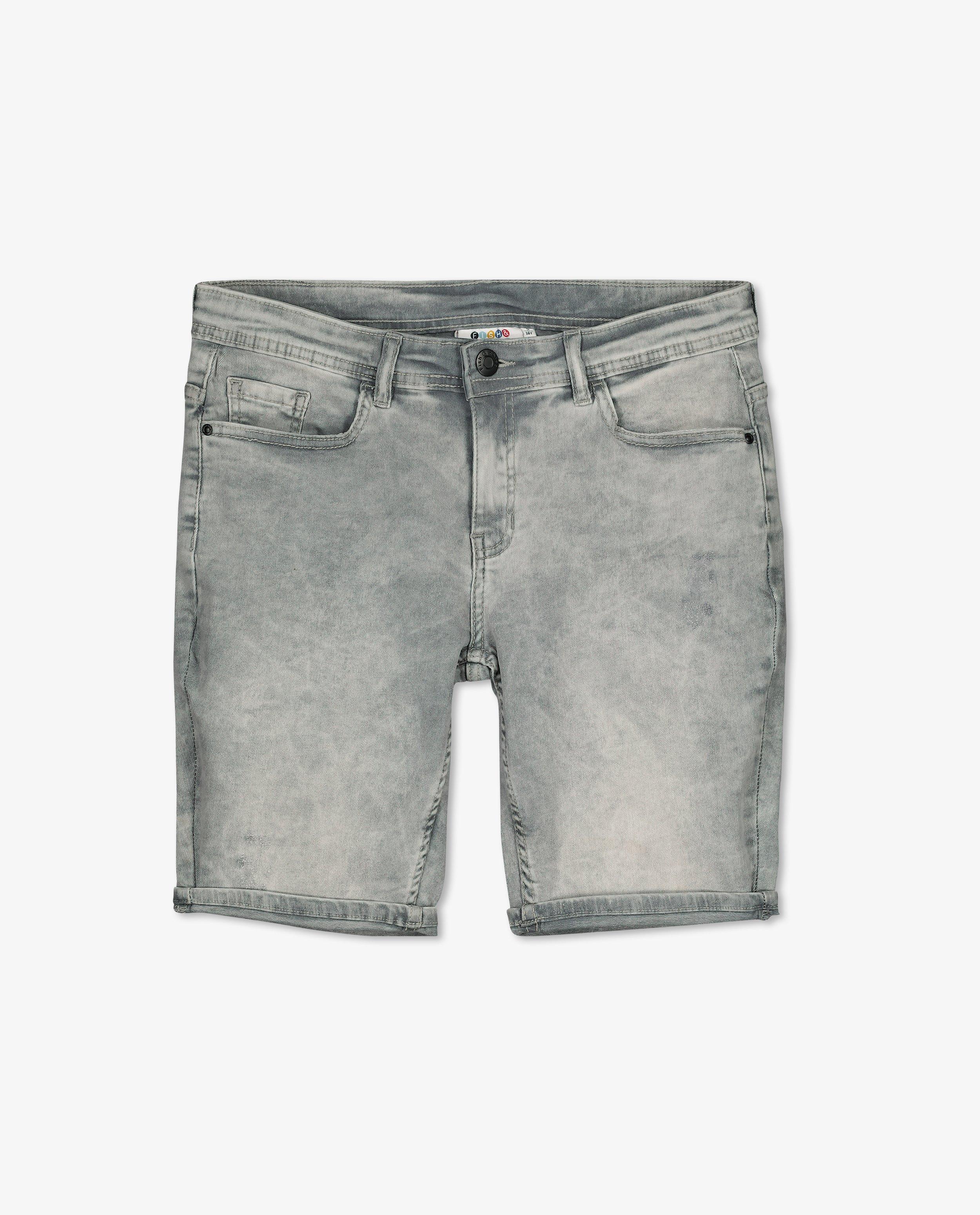 Grijze destroyed jeansshort slim fit - null - Fish & Chips
