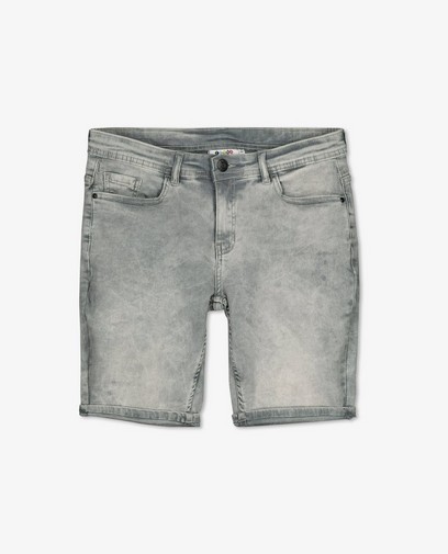 Short en jeans destroyed gris slim fit