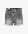Shorten - Grijze jeansshort met fronsjes