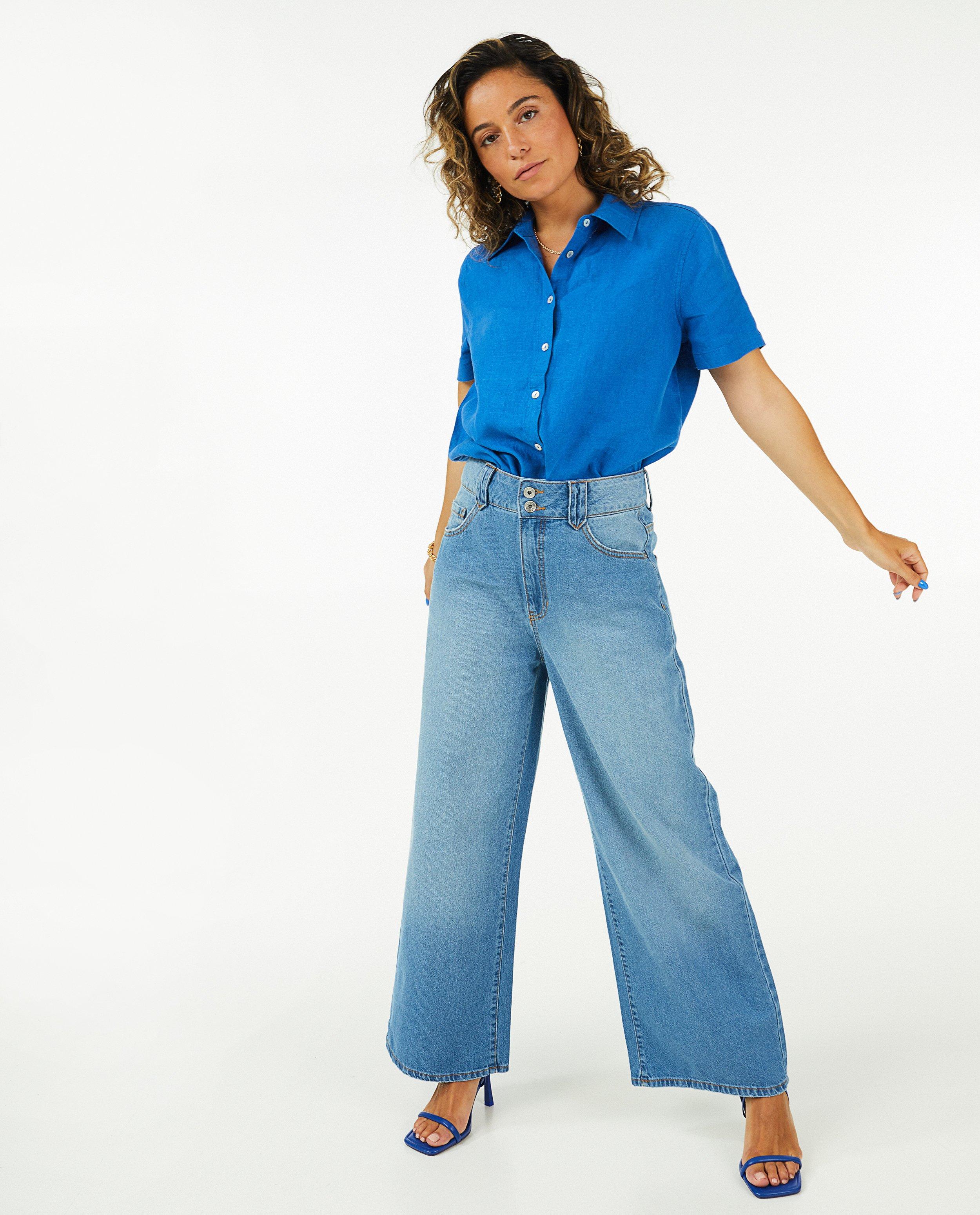Jeansbroek met wide leg fit - null - Sora