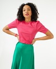 T-shirts - Roze T-shirt met fronsmouwen