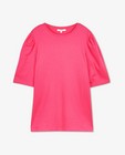 T-shirts - T-shirt rose à manches froncées