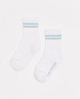 Chaussettes blanches à rayures bleues - null - JBC