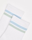 Chaussettes - Chaussettes blanches à rayures bleues