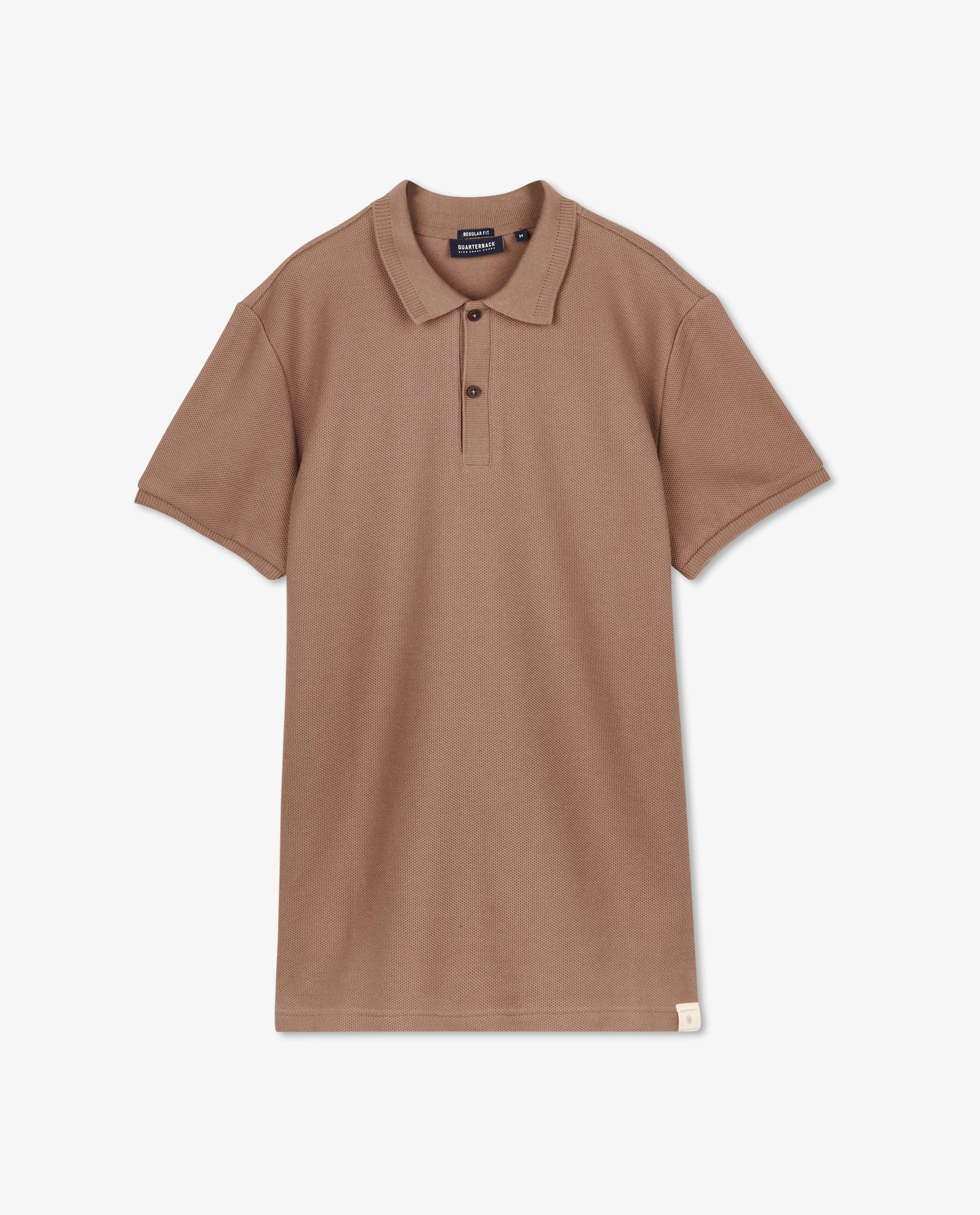 Polo's - Bruine polo met ribboorden
