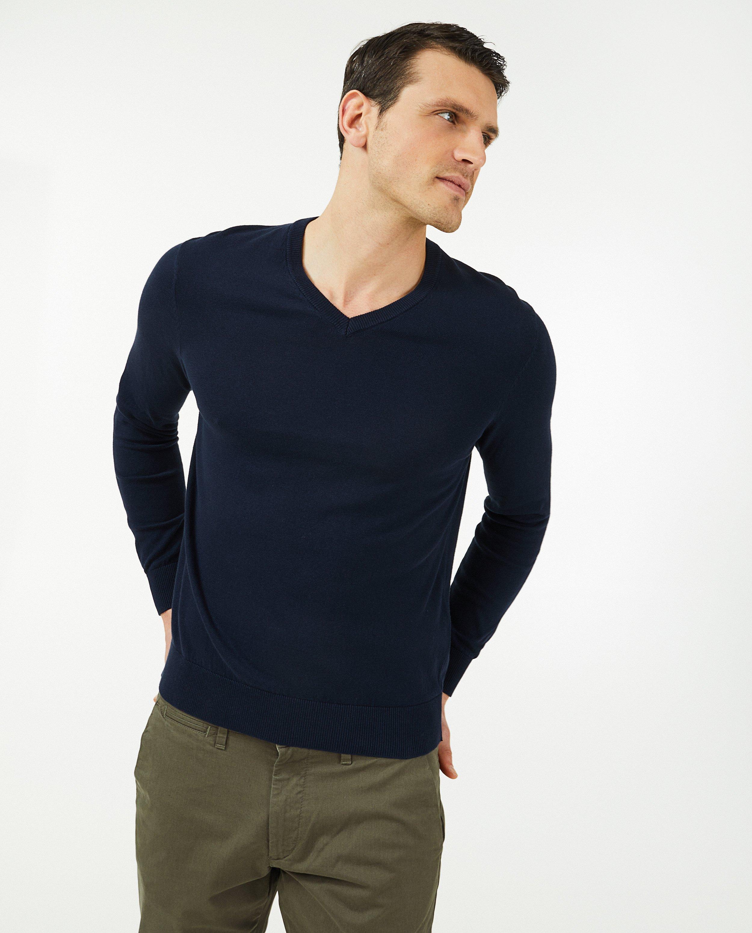 Pulls - Pull bleu à col en V OVS