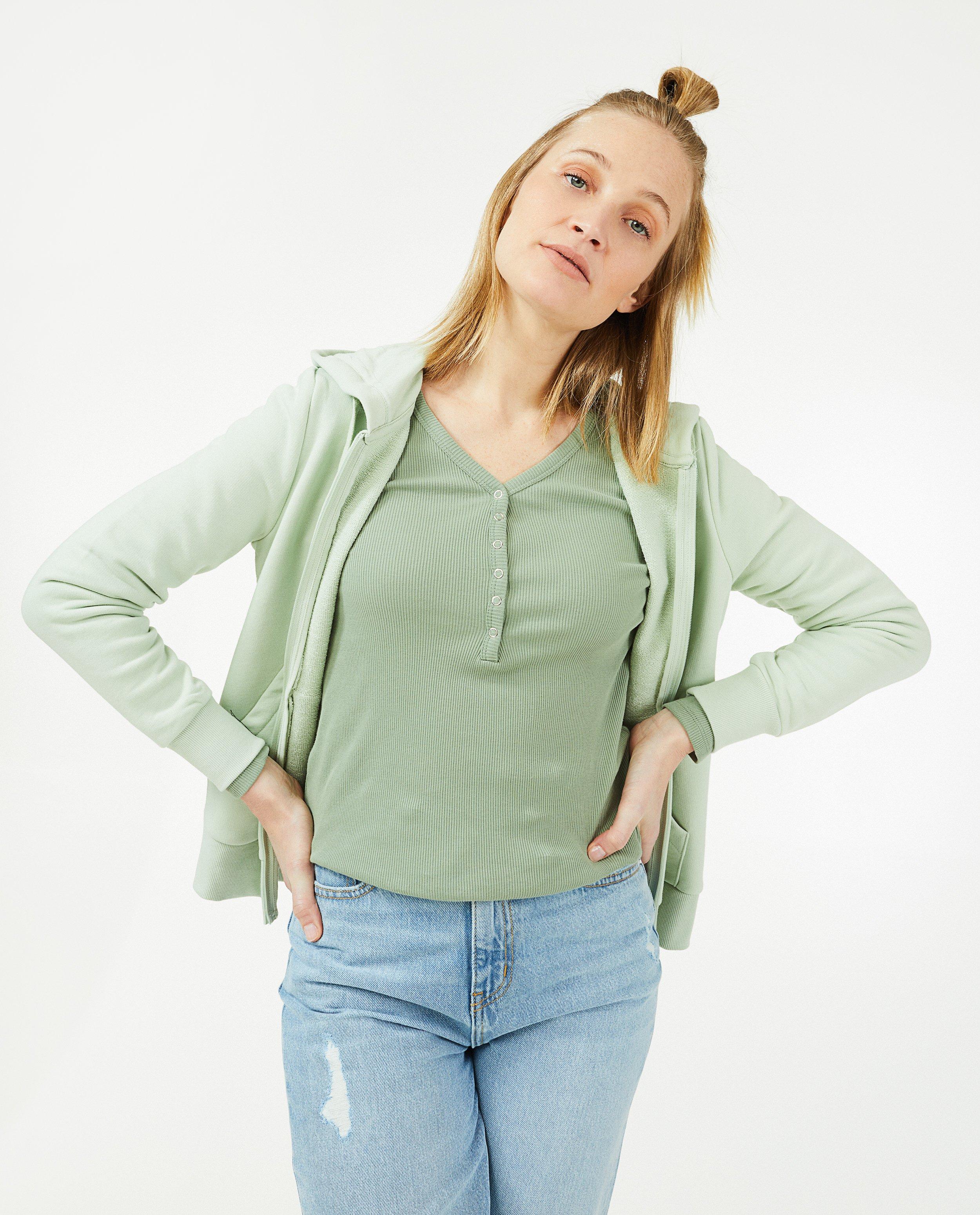 Sweats - Gilet molletonné vert pâle OVS