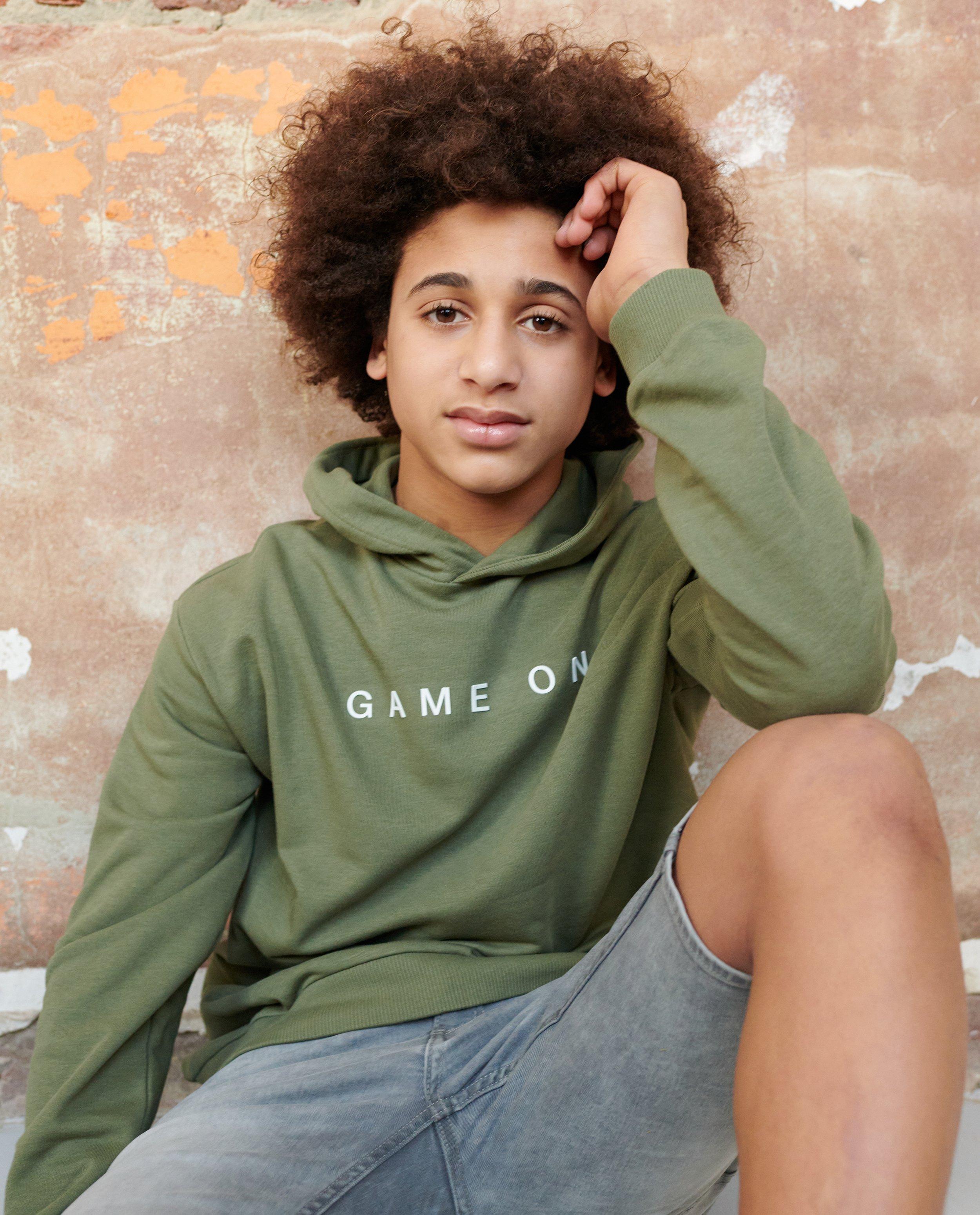 Groene hoodie met opschrift - null - Fish & Chips