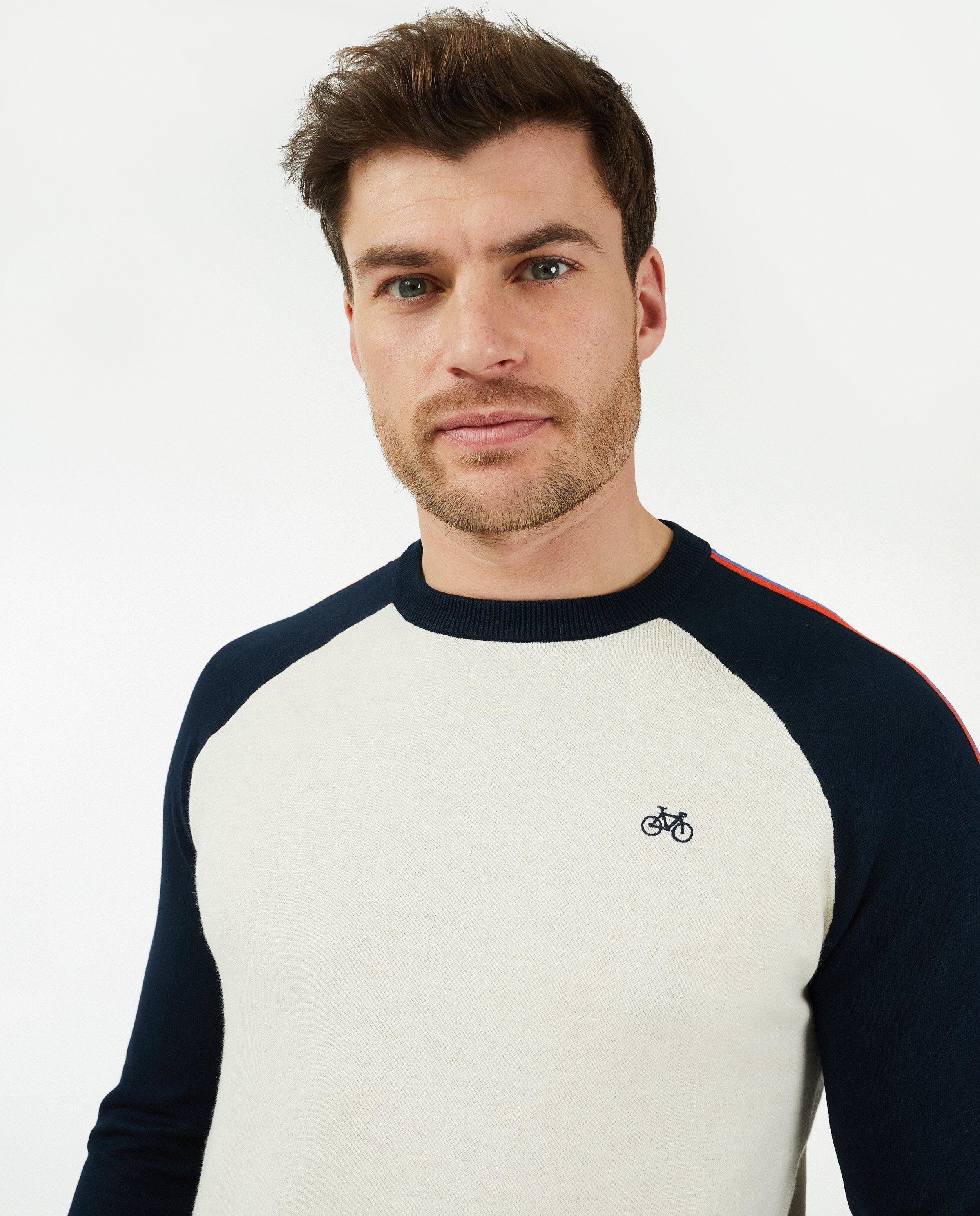 Pulls - Pull blanc avec color block Baptiste