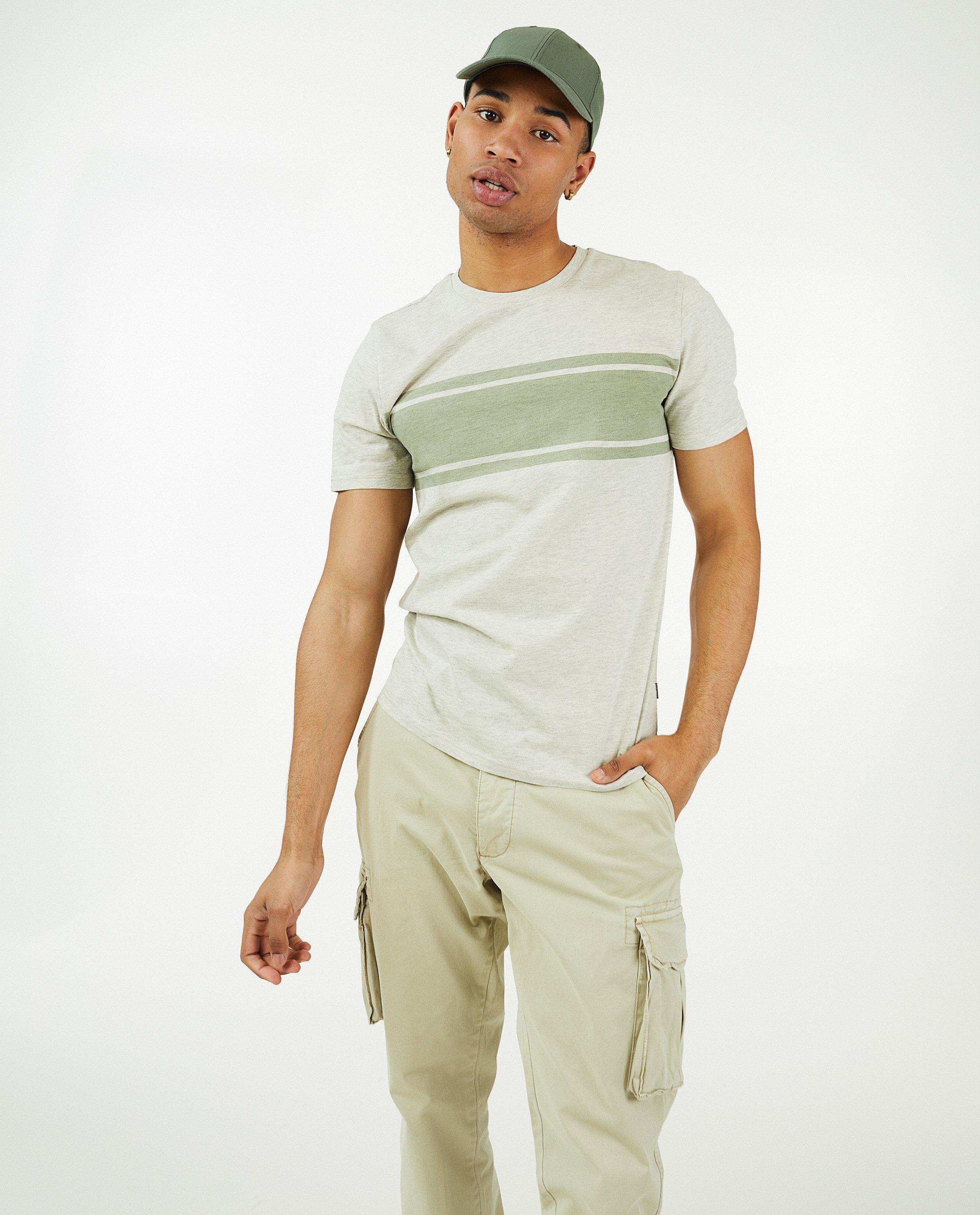 Blauw T-shirt met strepen - null - Quarterback