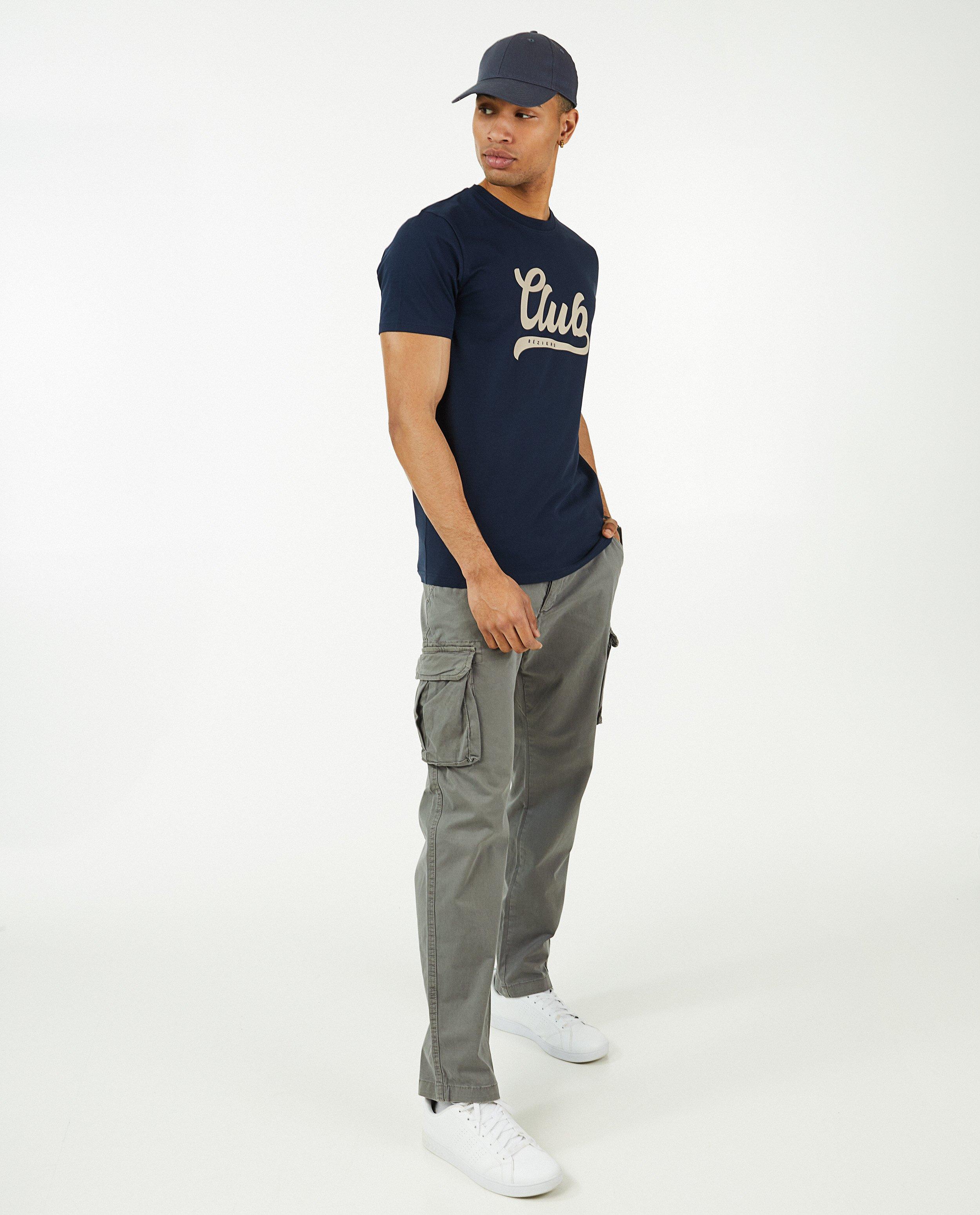 Blauw T-shirt met opschrift - null - Quarterback