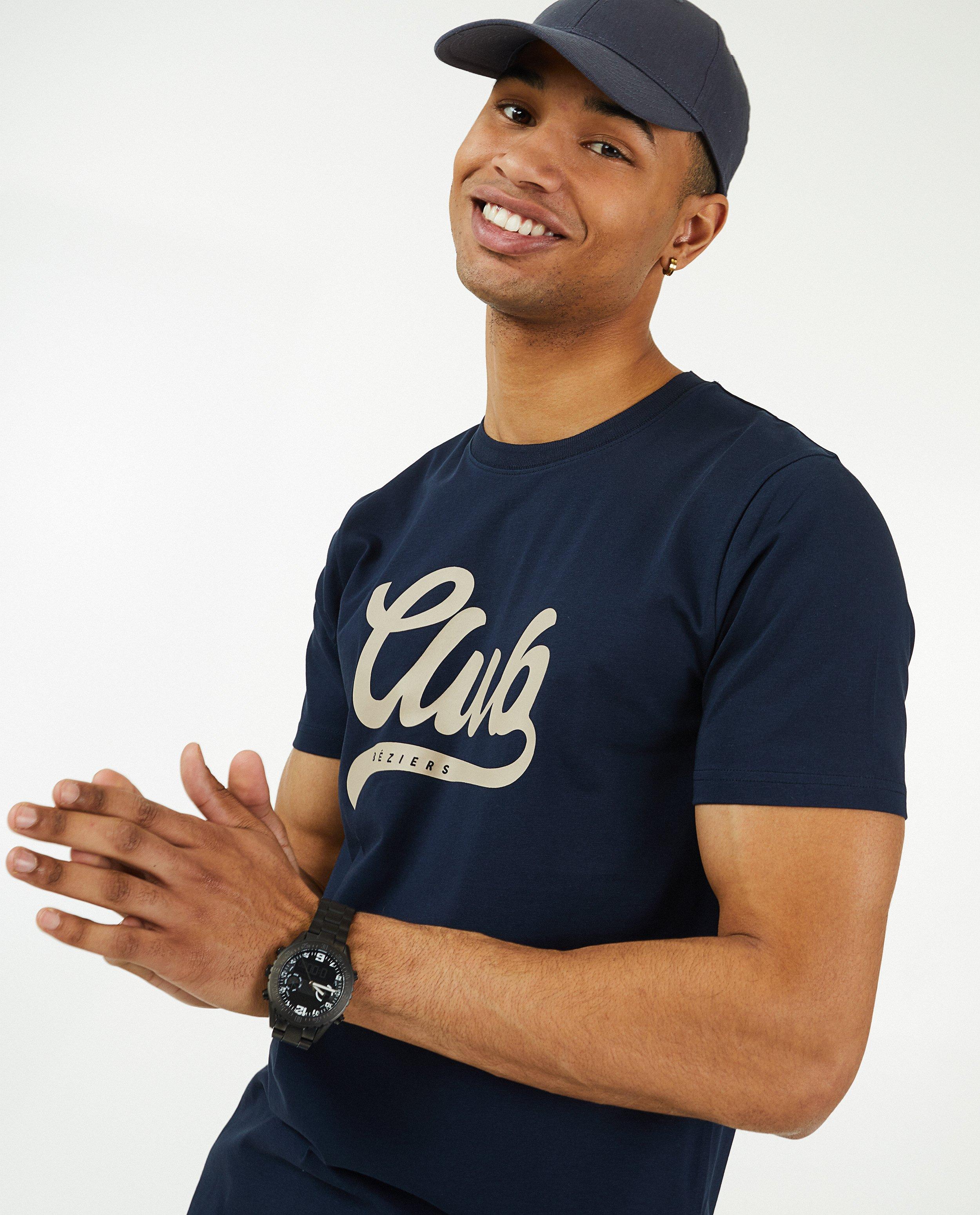 T-shirts - Blauw T-shirt met opschrift