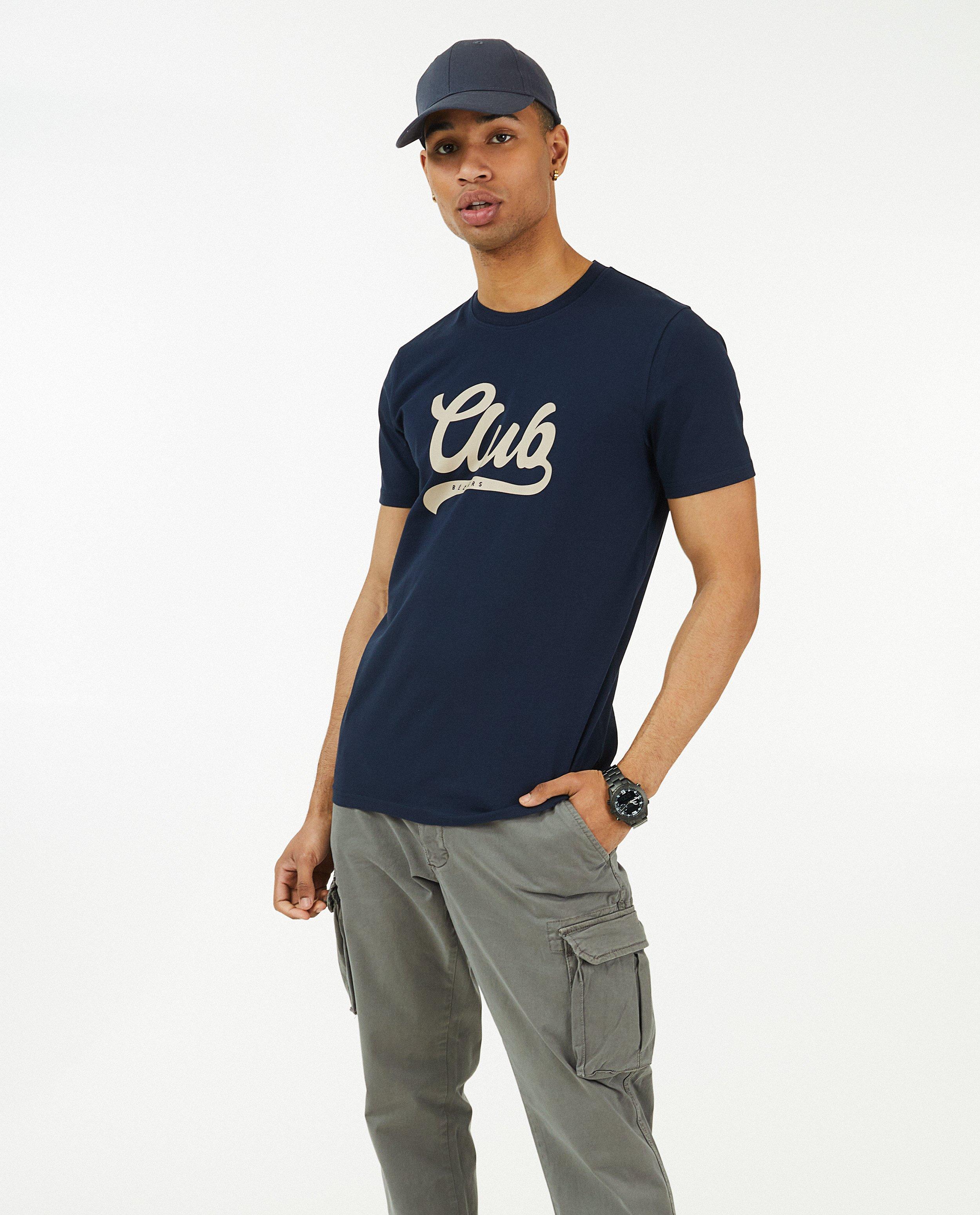 T-shirts - Blauw T-shirt met opschrift
