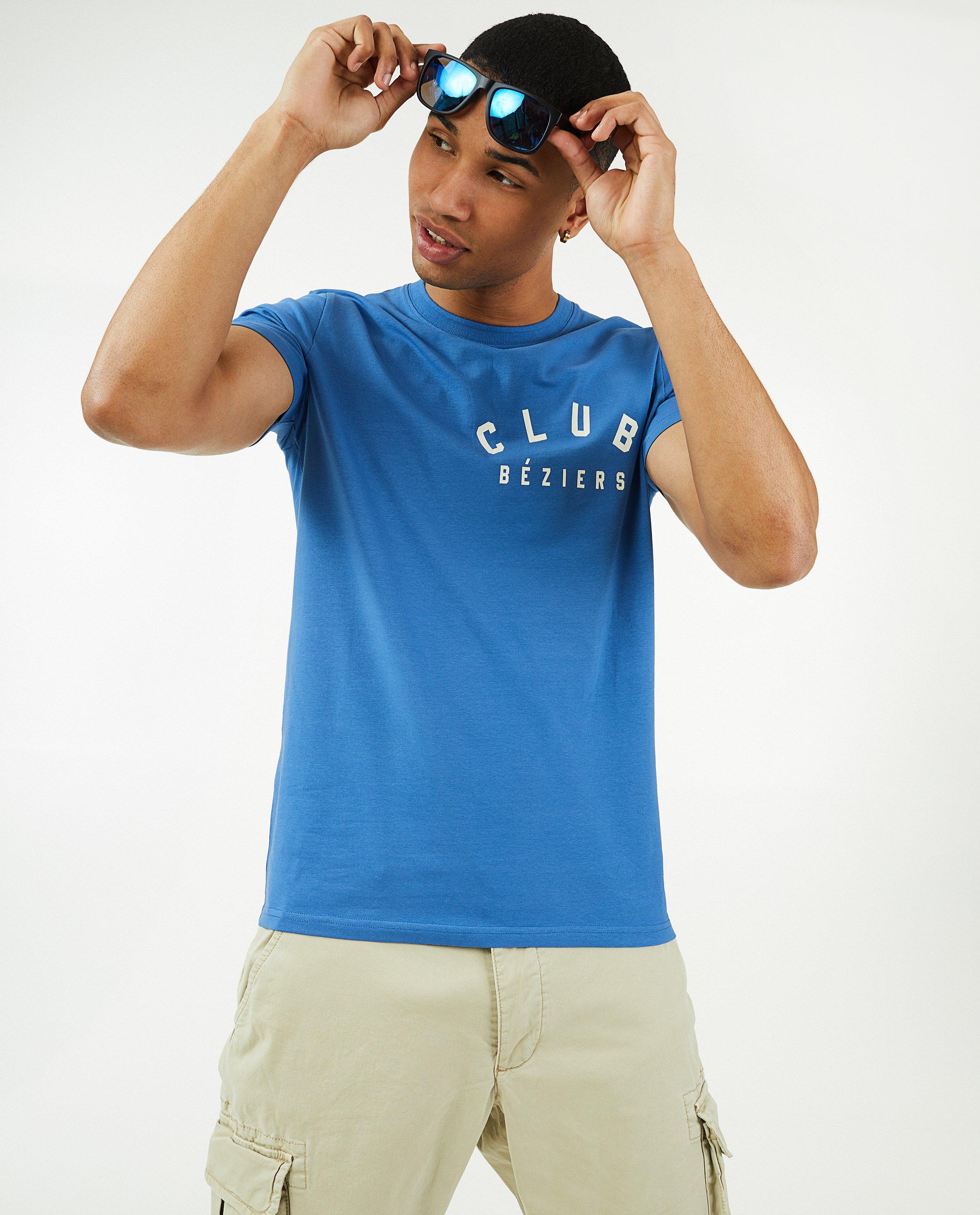 T-shirts - Blauw T-shirt met opschrift