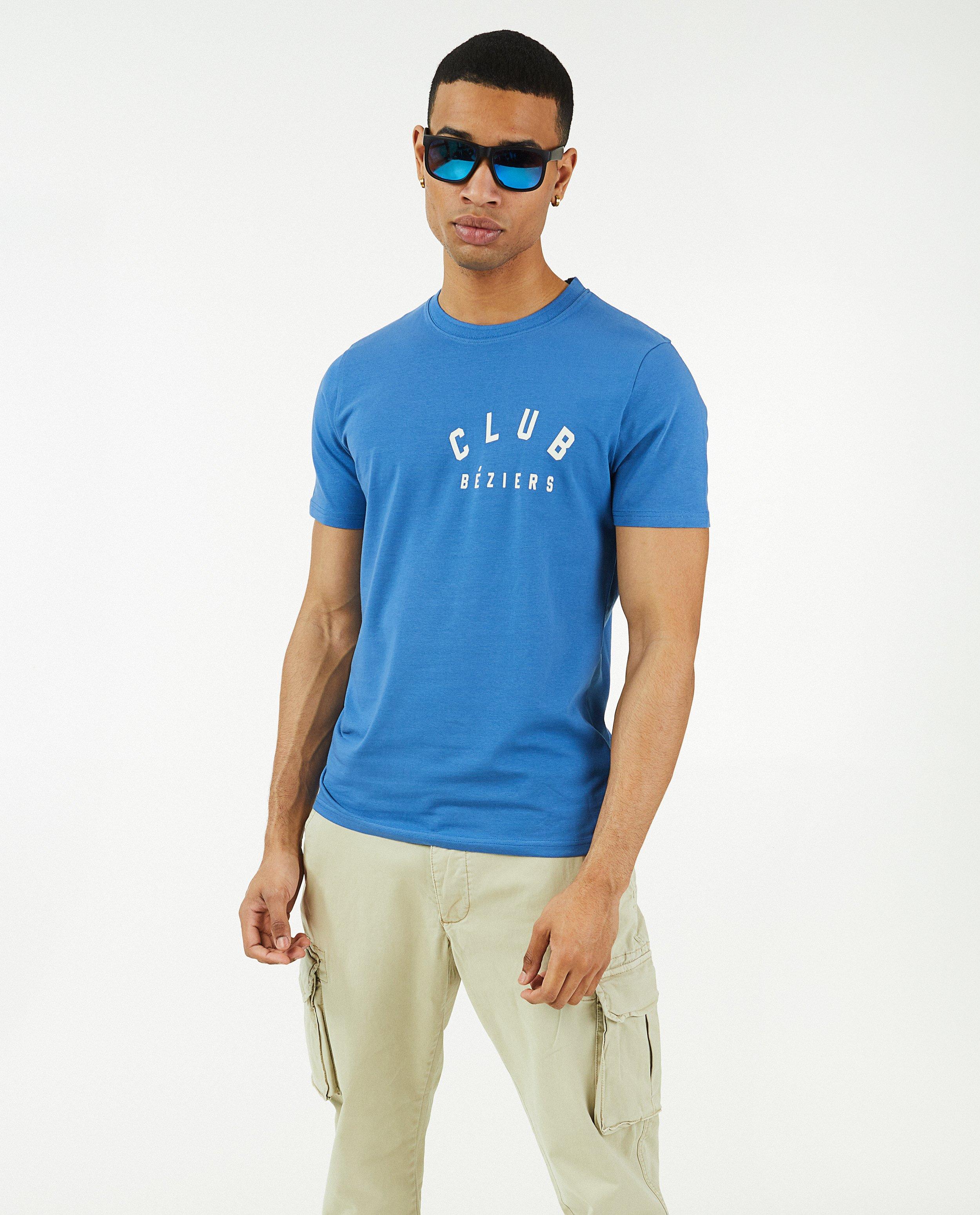 T-shirts - Blauw T-shirt met opschrift