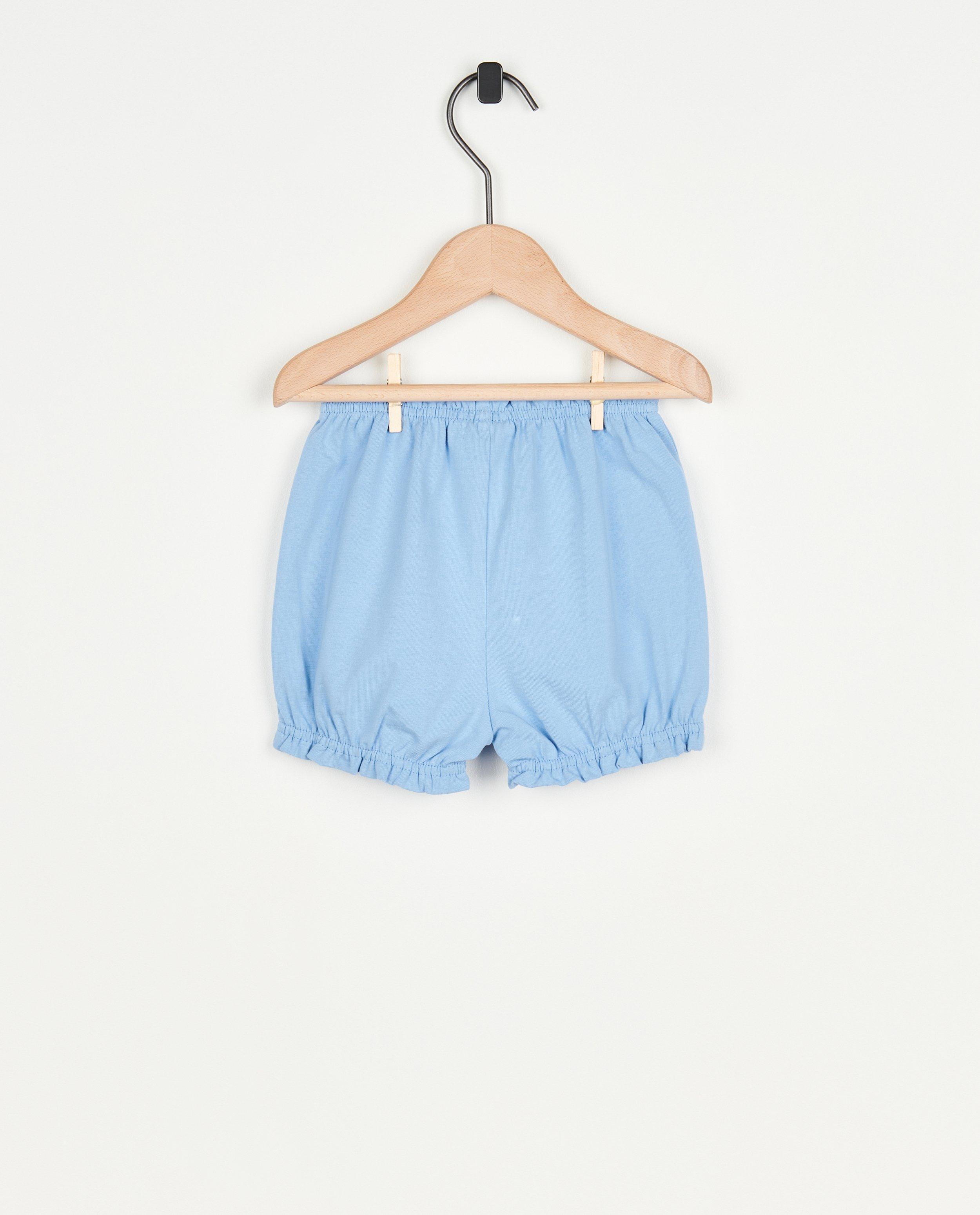 Shorten - Blauwe short met strikaccent