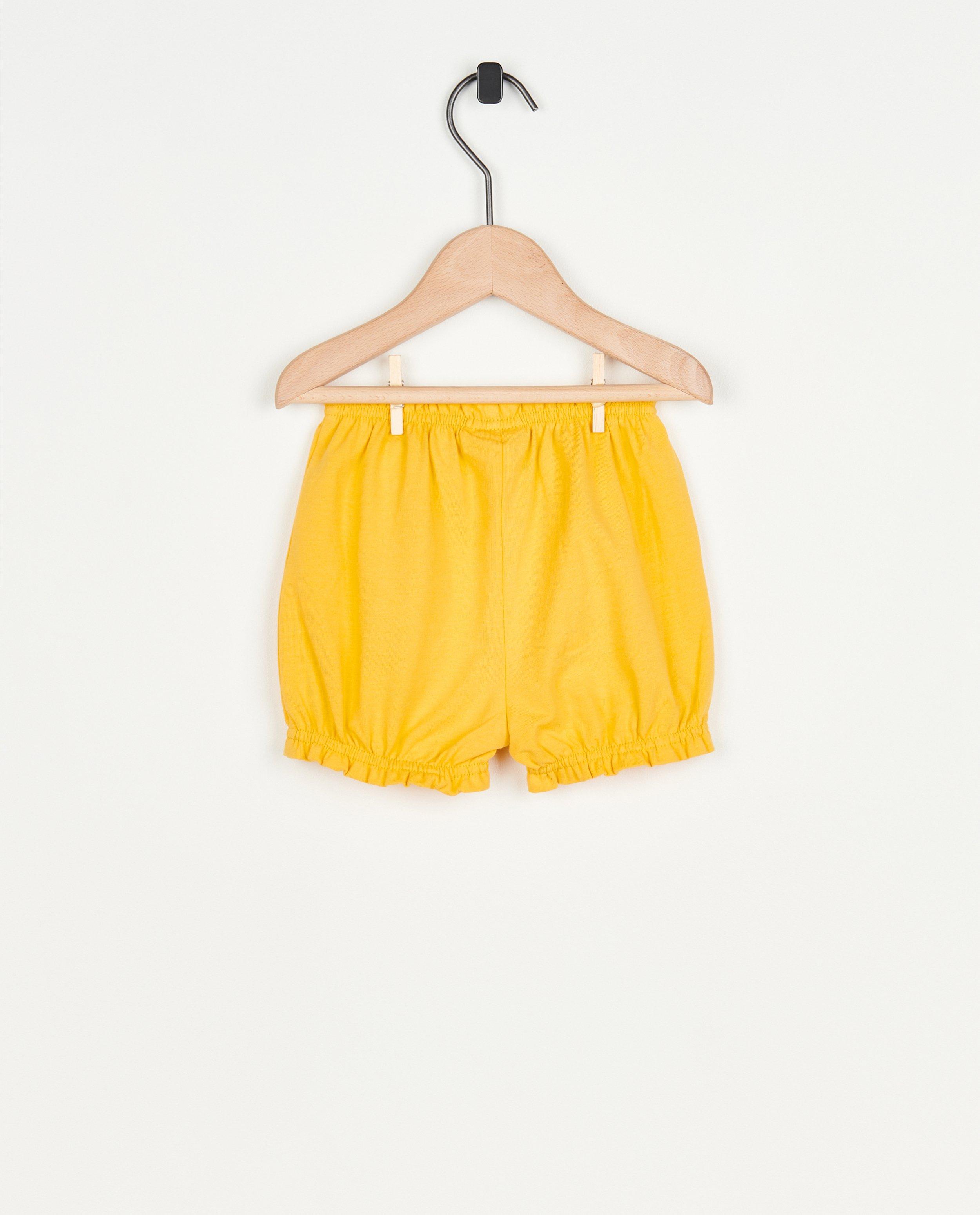 Shorts - Short jaune avec un petit nœud