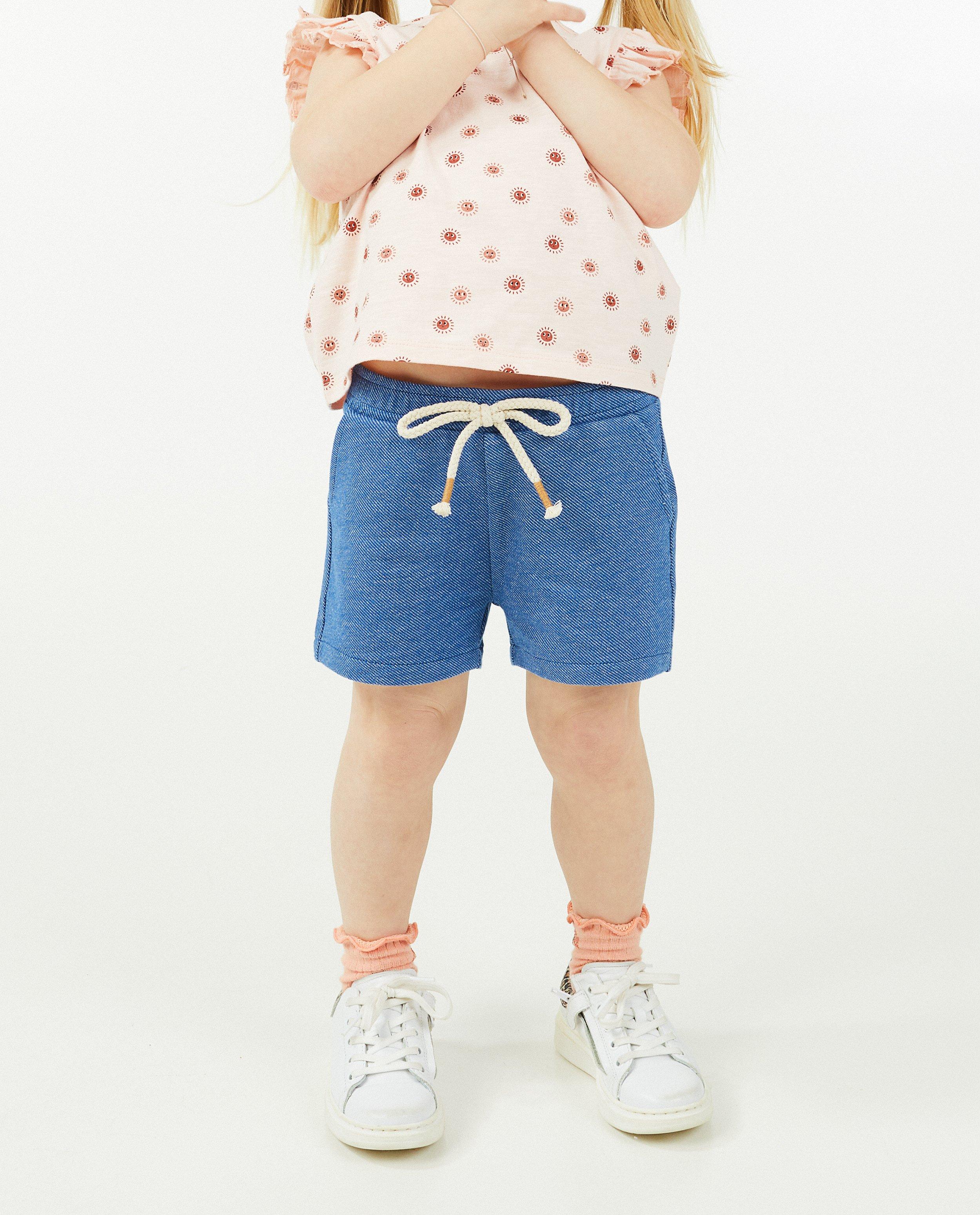 Shorten - Blauwe short met strikaccent