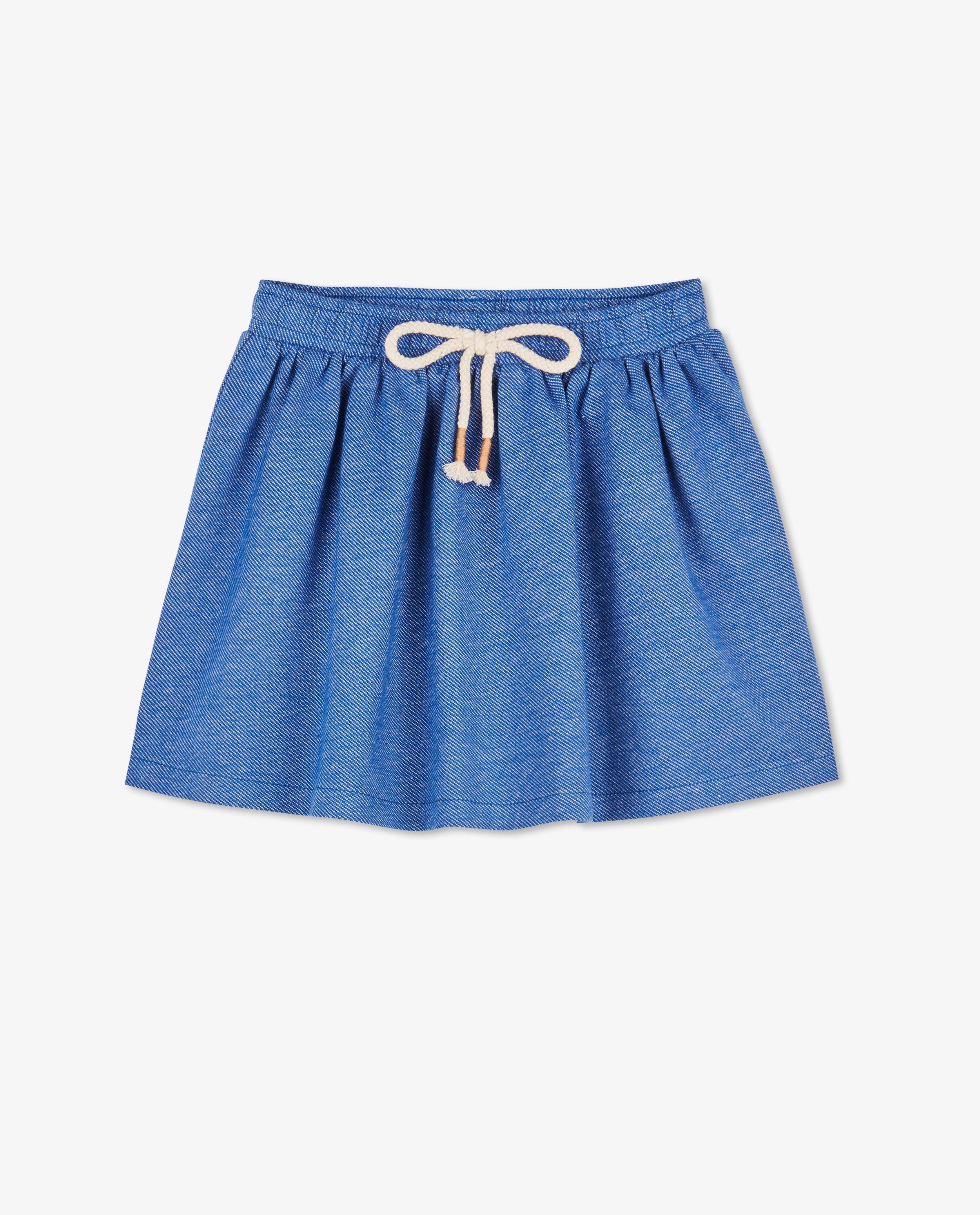 Rokken - Blauwe rok met strikaccent