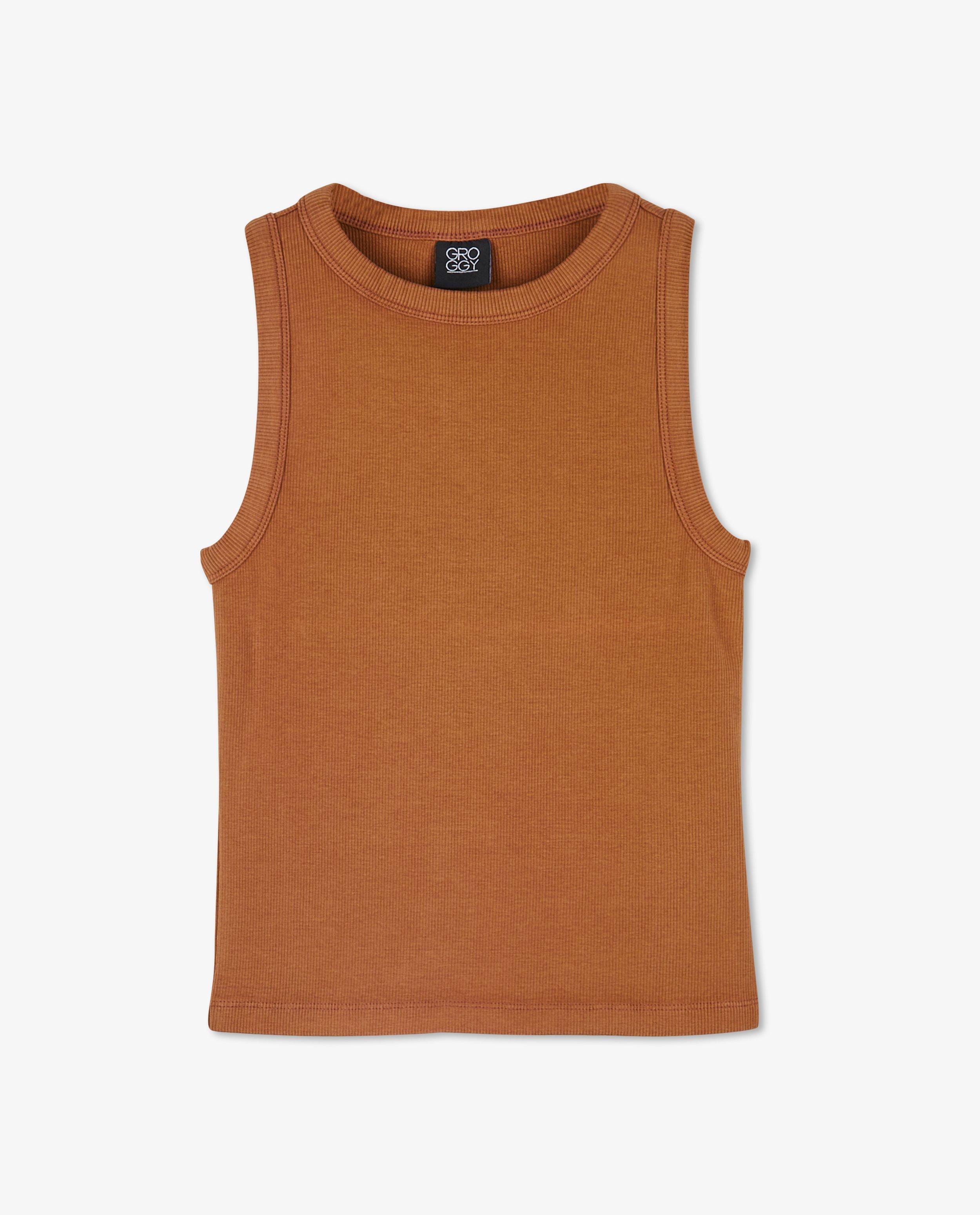 T-shirts - Bruin T-shirt zonder mouwen