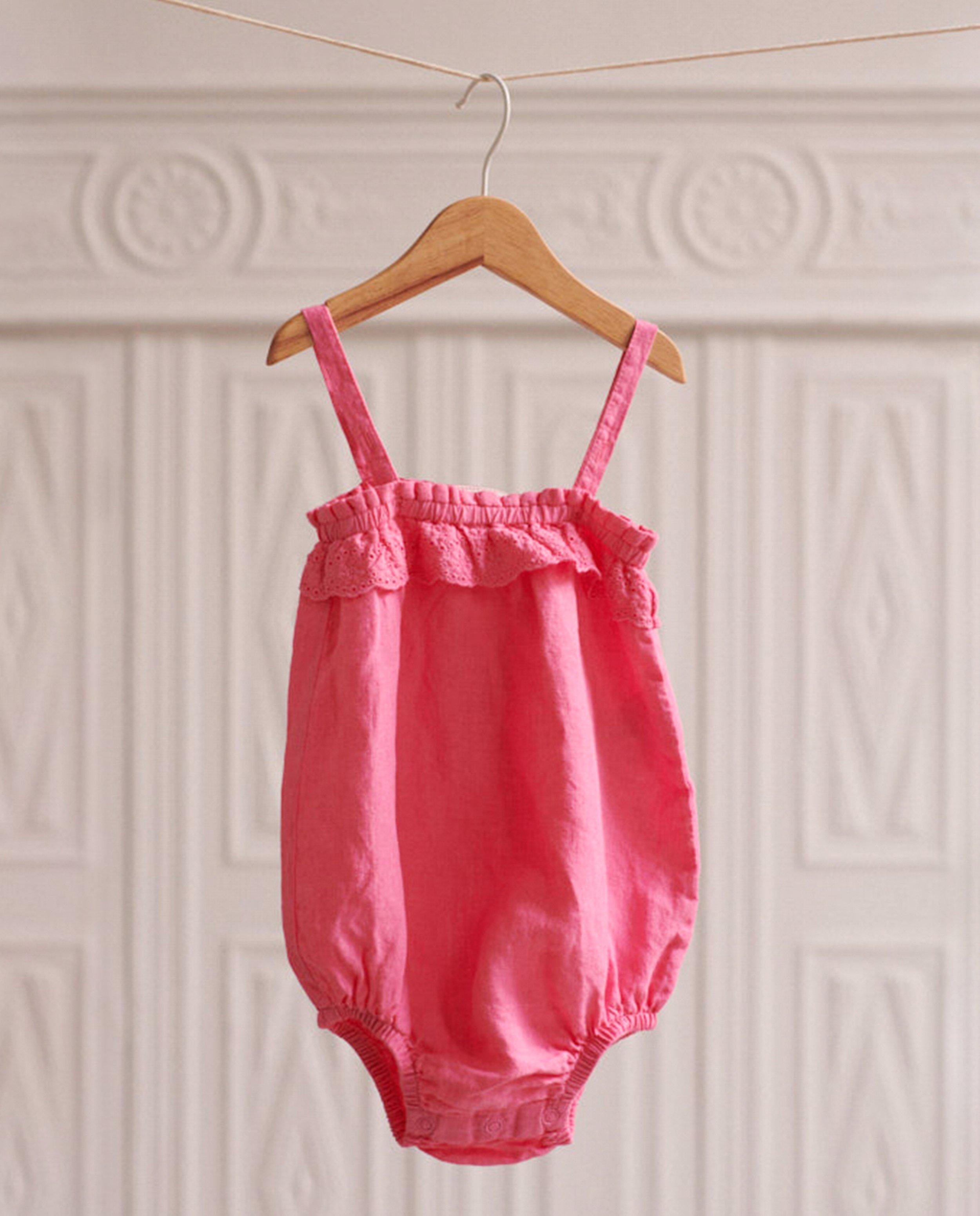 Jumpsuit - Roze linnen kruippakje Nanja Massy