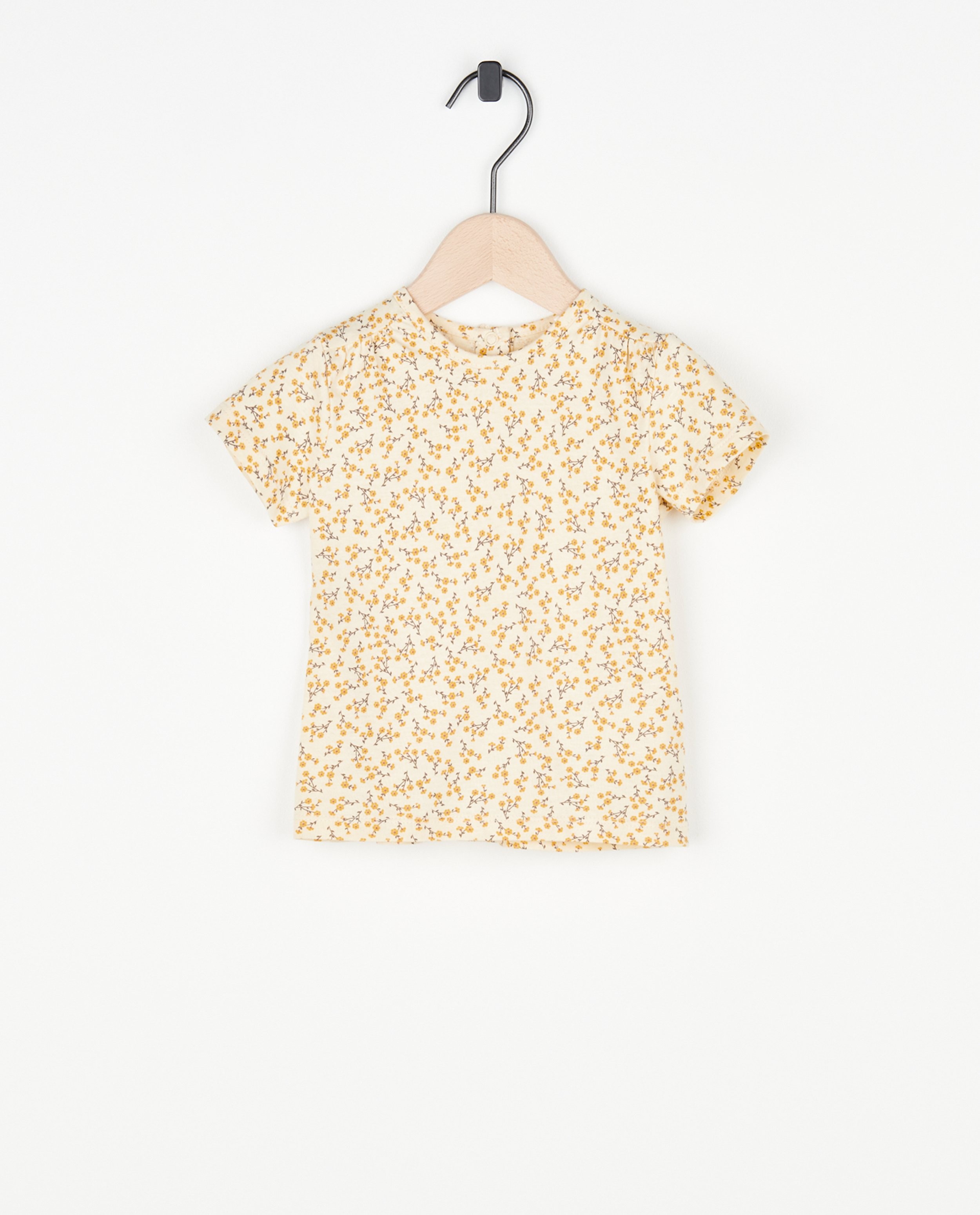 Geel T-shirt met bloemenprint - null - Besties