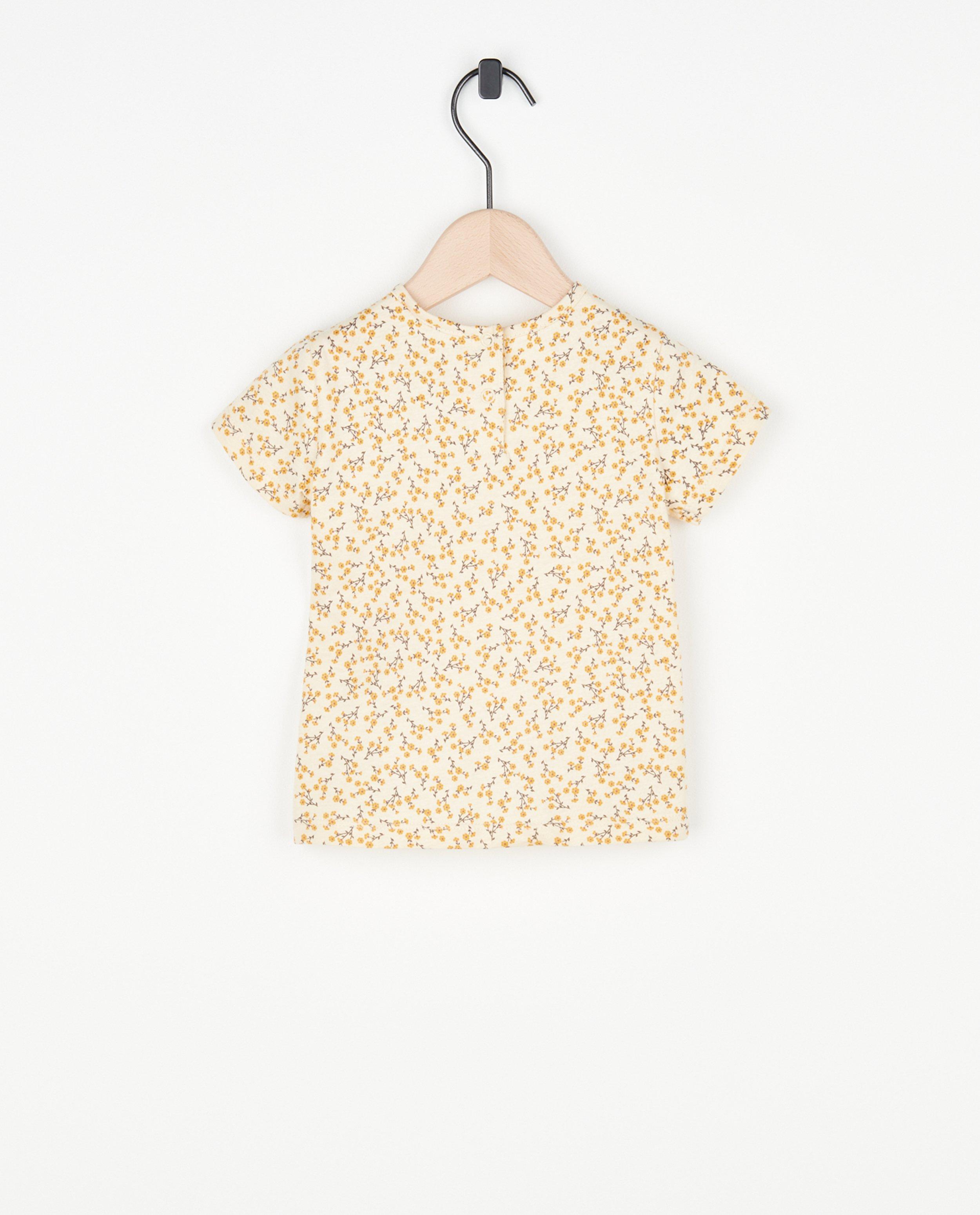 T-shirts - Geel T-shirt met bloemenprint