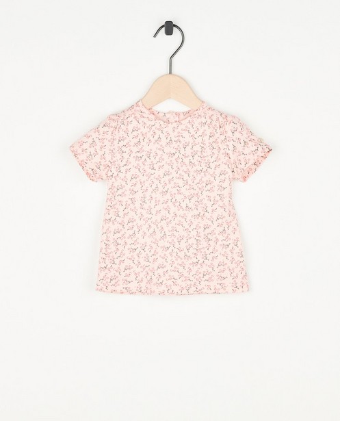 Roze T-shirt met bloemenprint - null - Besties