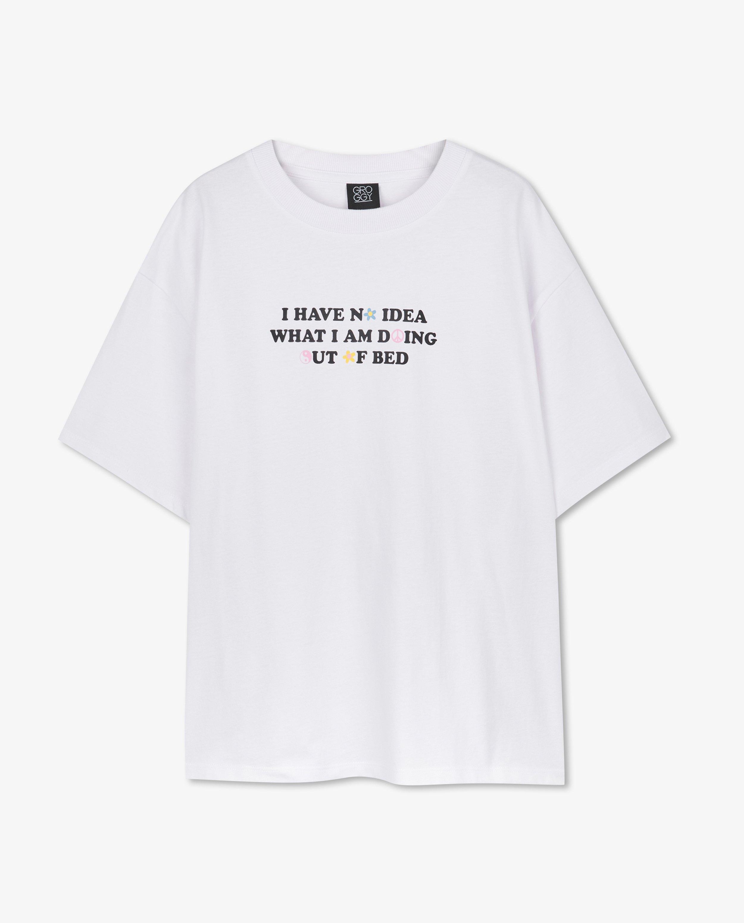 T-shirts - Wit T-shirt met opschrift
