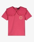 T-shirts - Roze T-shirt met Peter Pan-kraag
