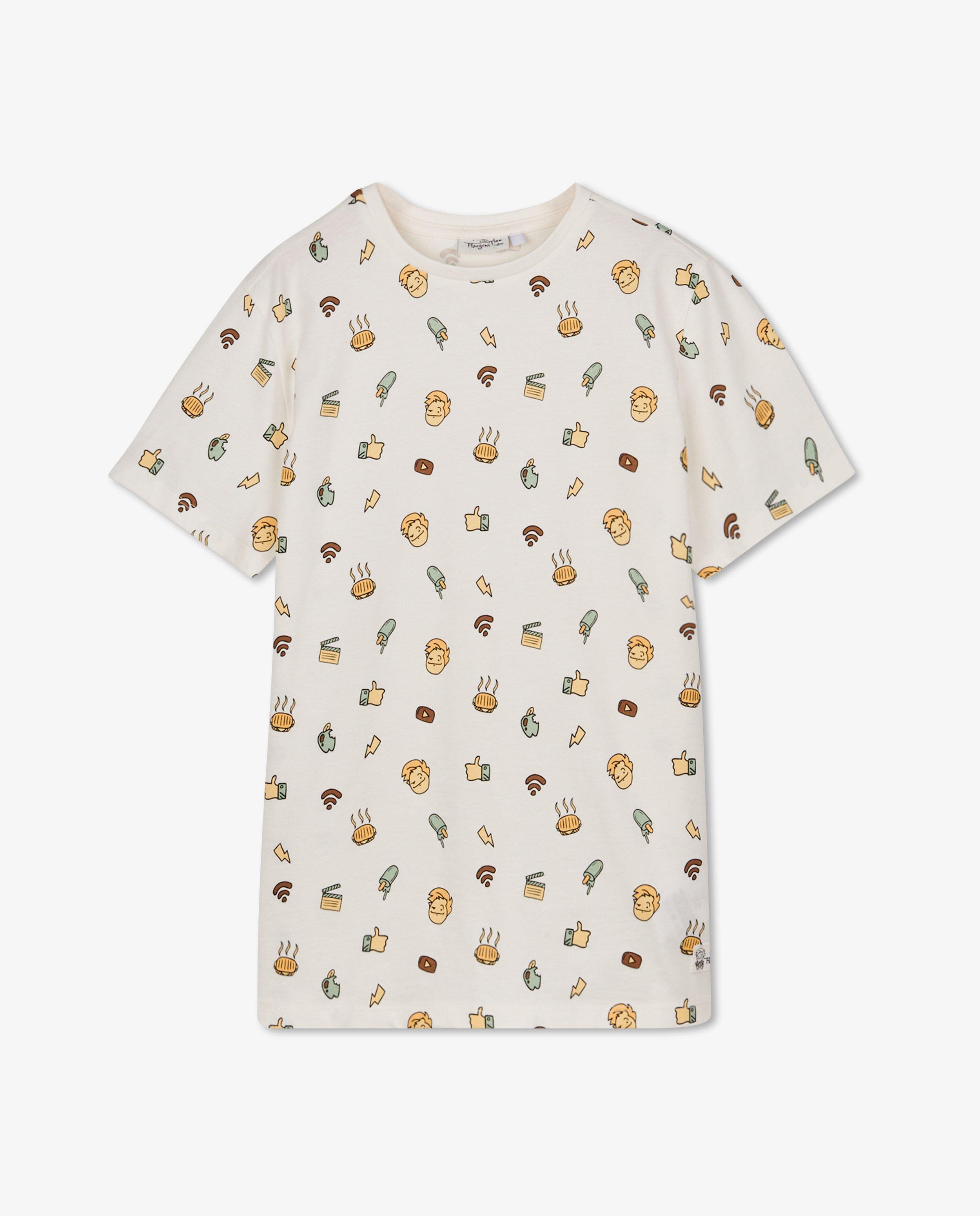 T-shirts - Wit T-shirt met print Dylan Haegens