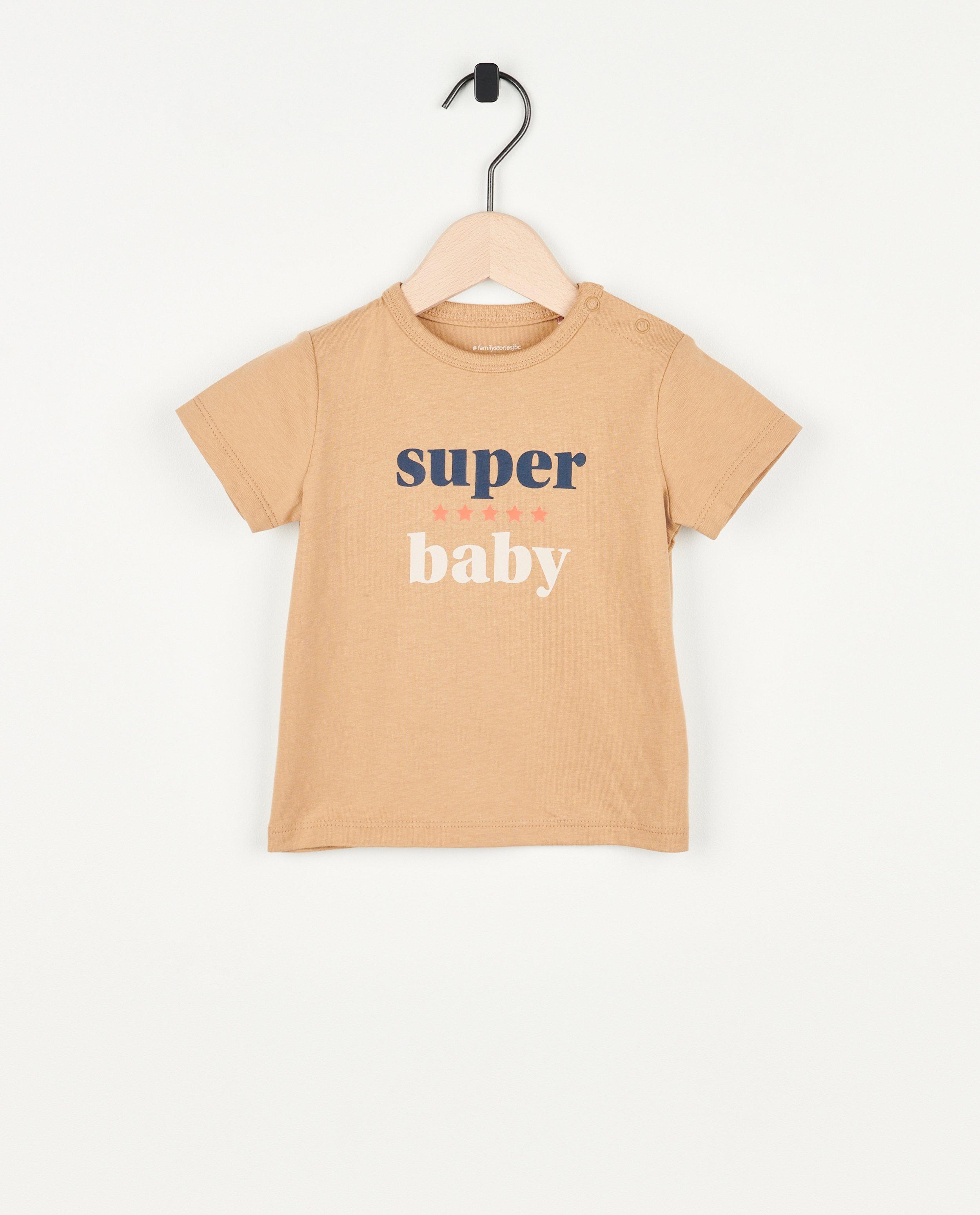 T-shirt brun clair avec une inscription - null - Familystories