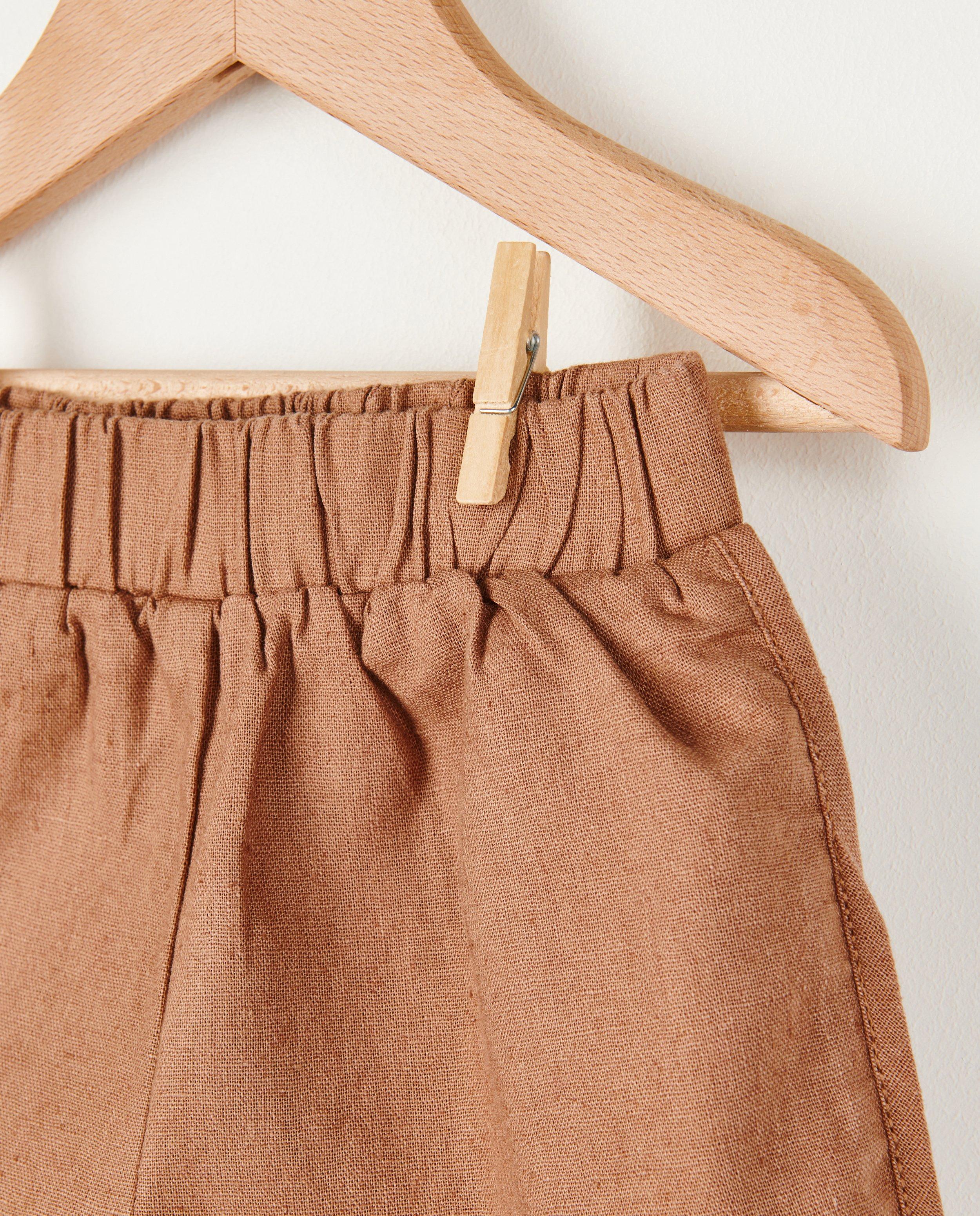 Shorten - Bruine linnen short Nanja Massy
