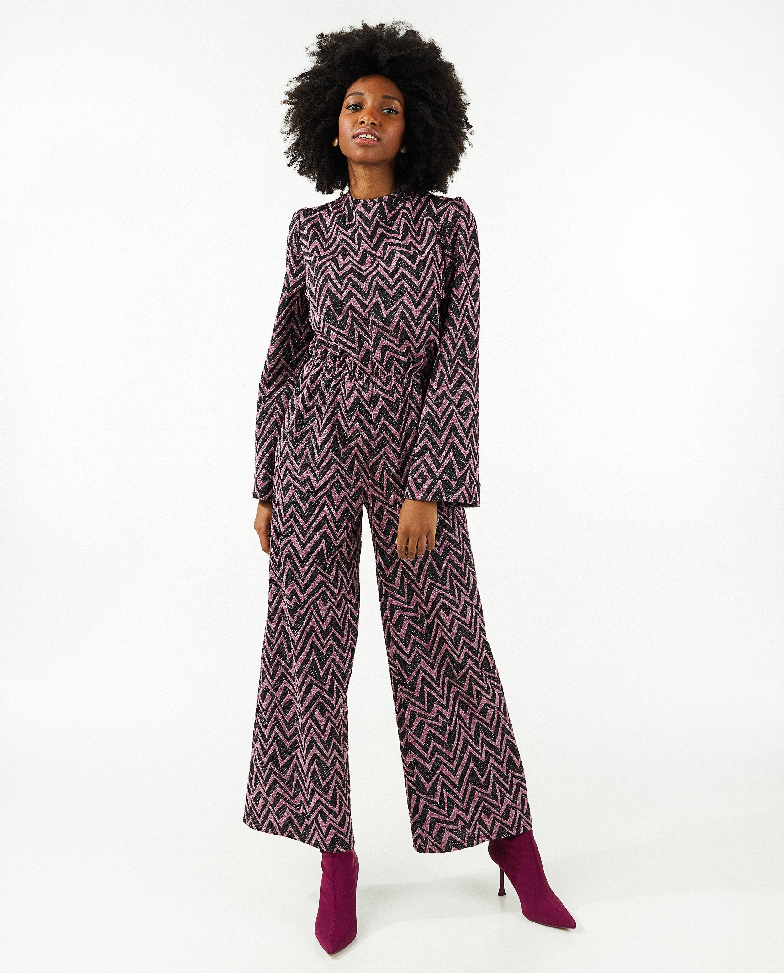 Jumpsuit - Zwart-roze jumpsuit Ella Italia