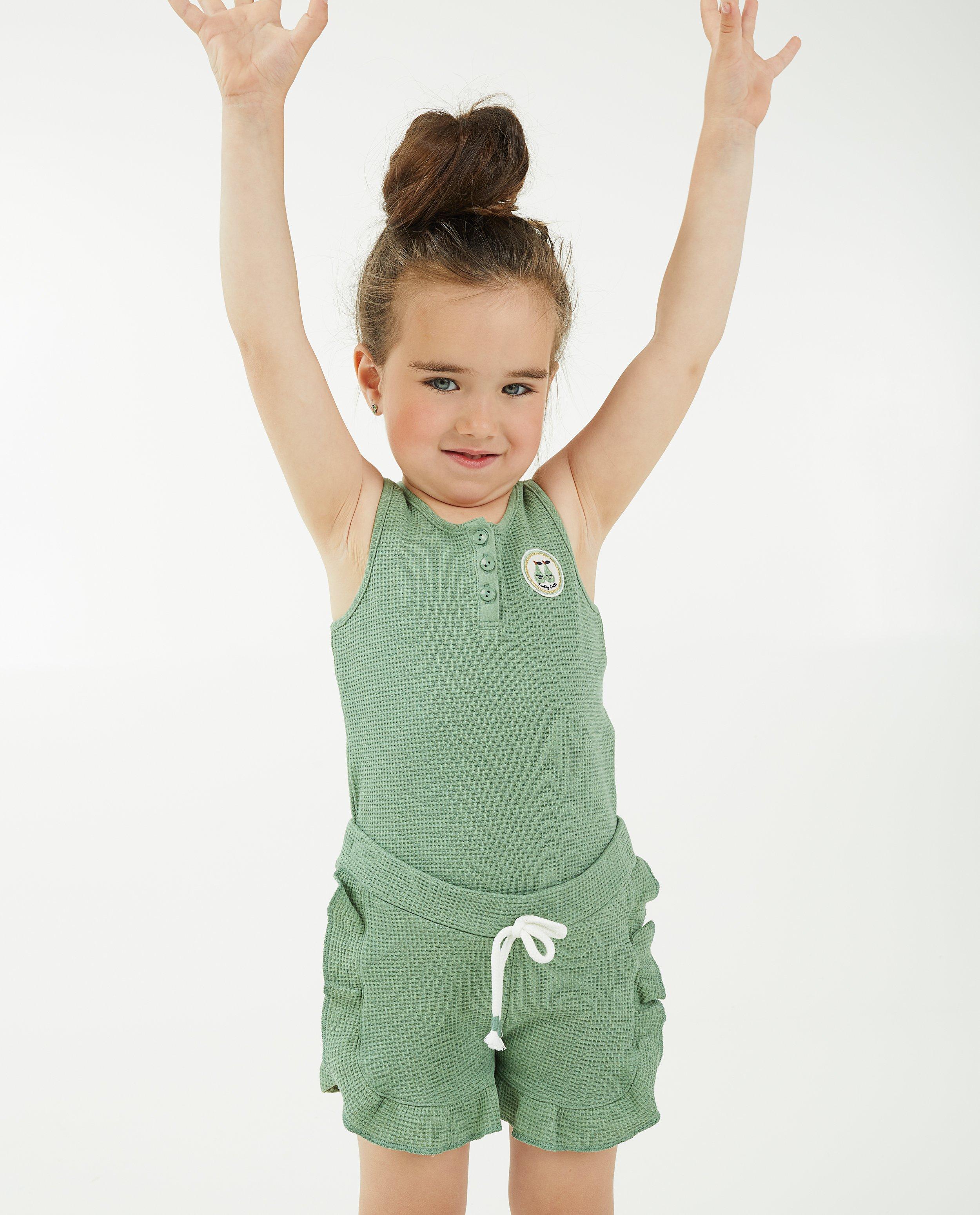T-shirts - Groen T-shirt met wafelpatroon