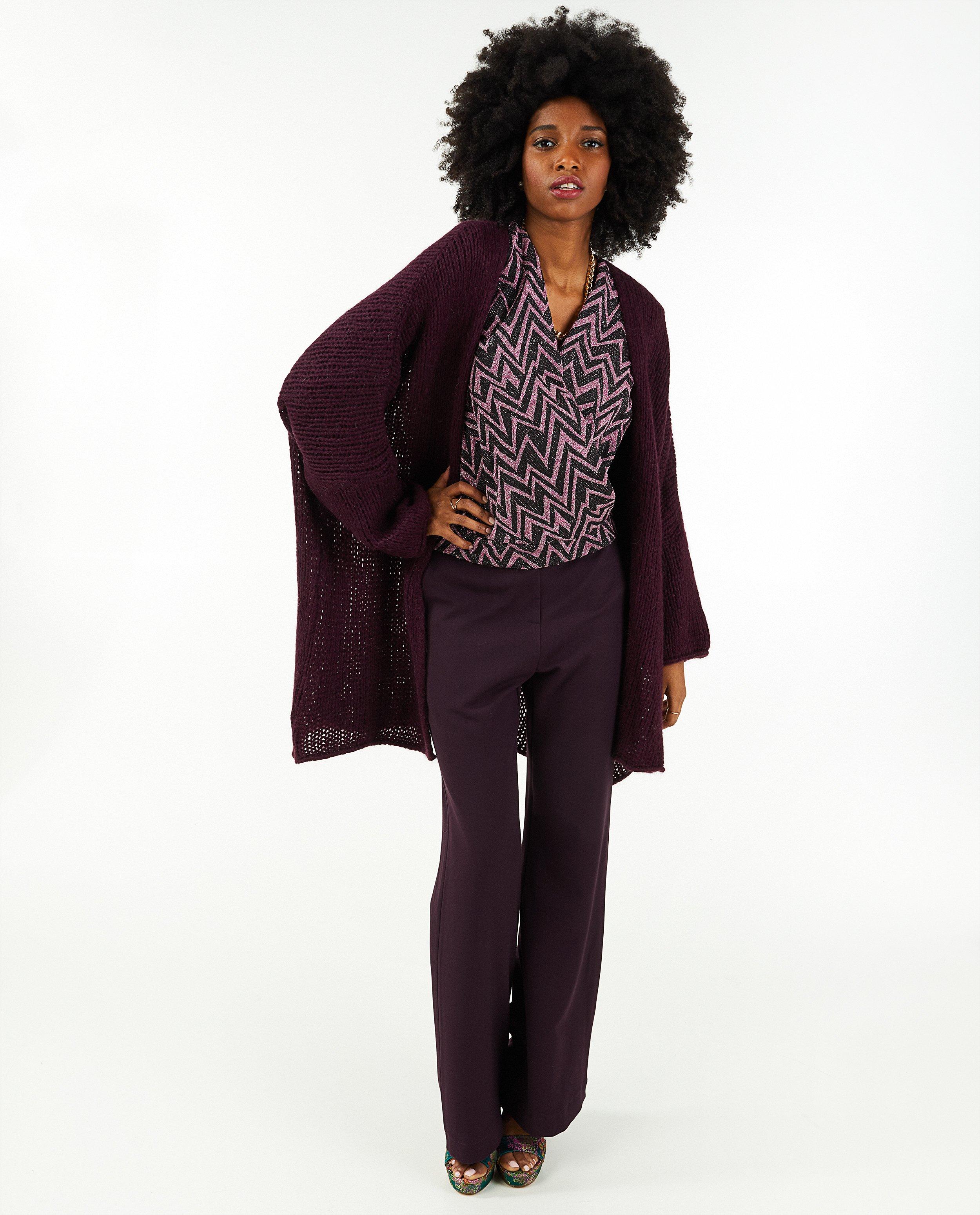 Cardigan - Lange paarse cardigan