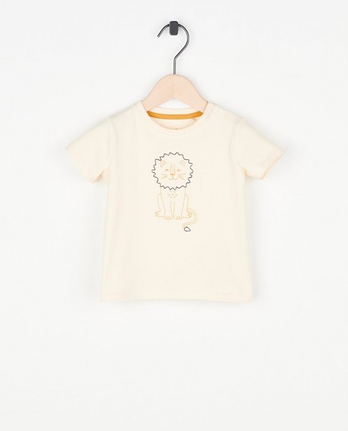 Ecru T-shirtje met borduursel - null - Cuddles and Smiles
