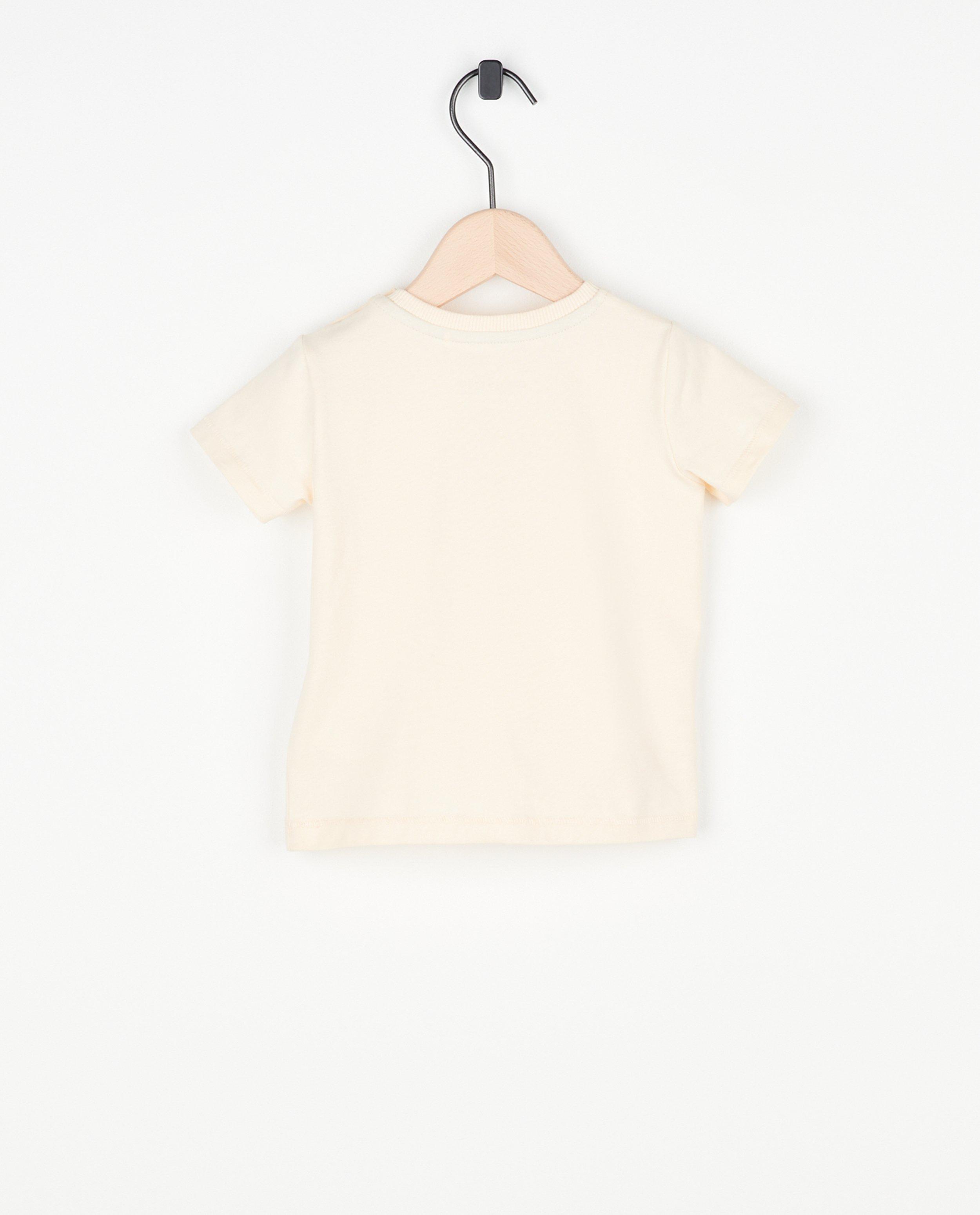 T-shirts - Ecru T-shirtje met borduursel