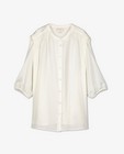 Hemden - Ecru blouse met sierbiezen