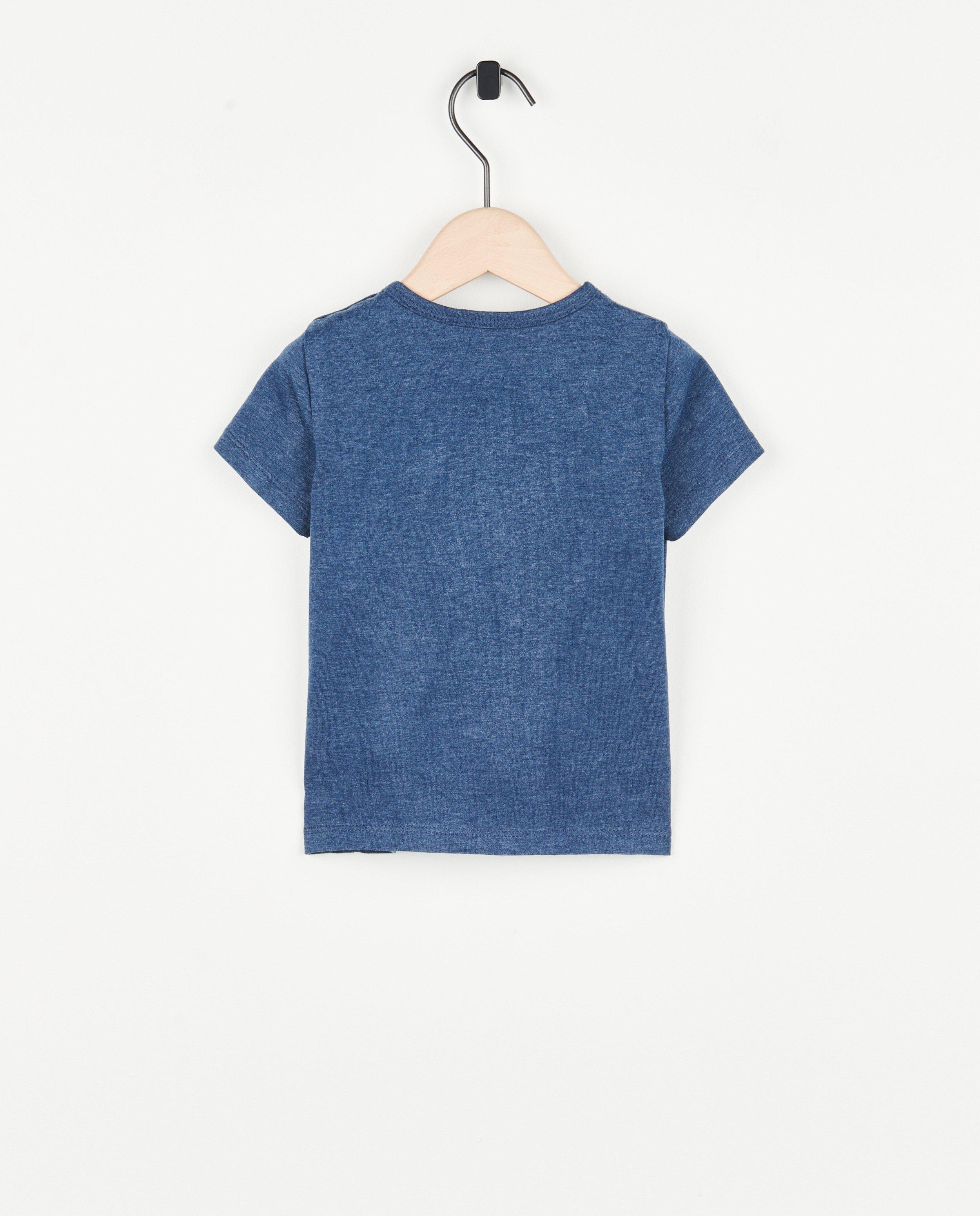 T-shirts - Donkerblauw T-shirt met opschrift